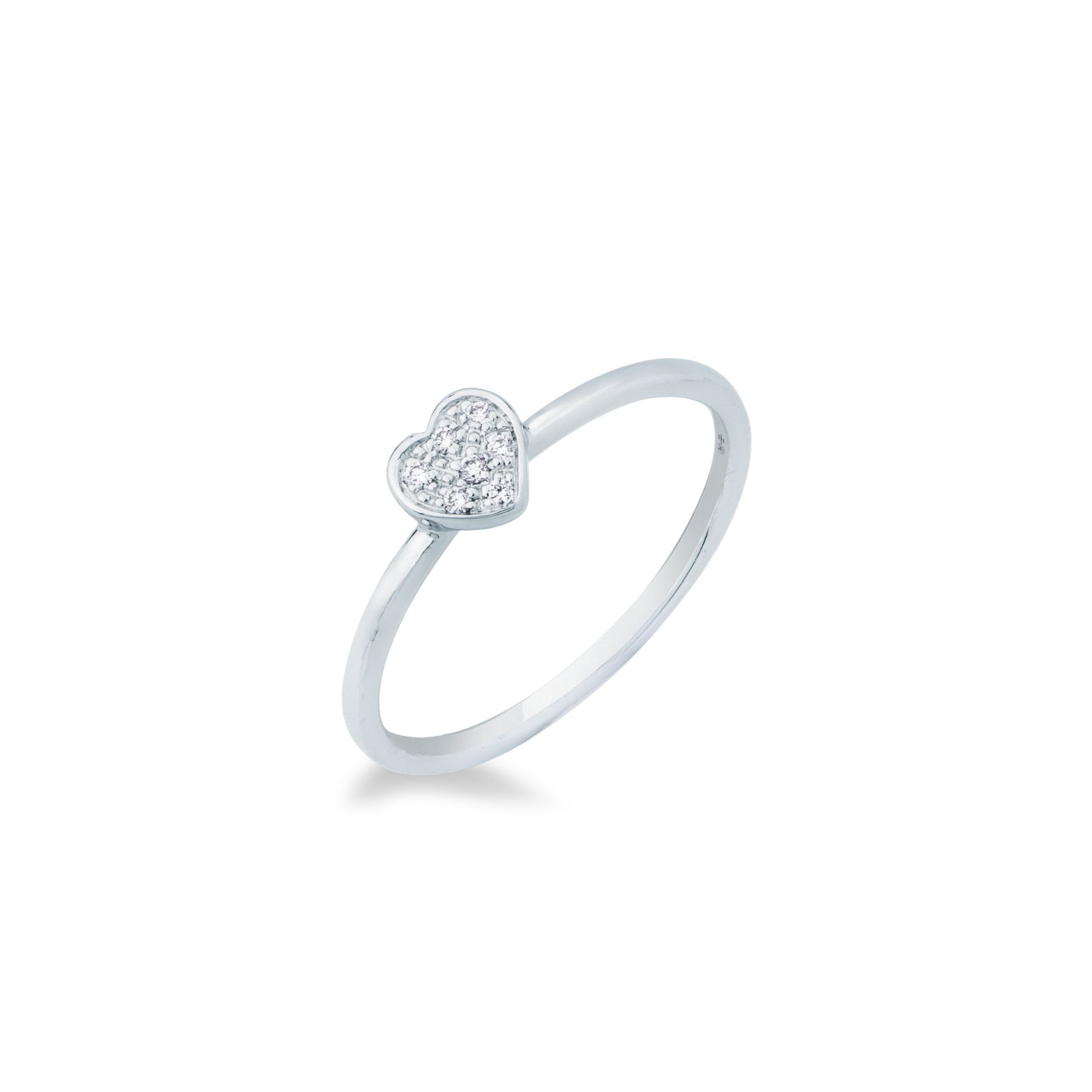 Anello con Diamante in Oro Bianco