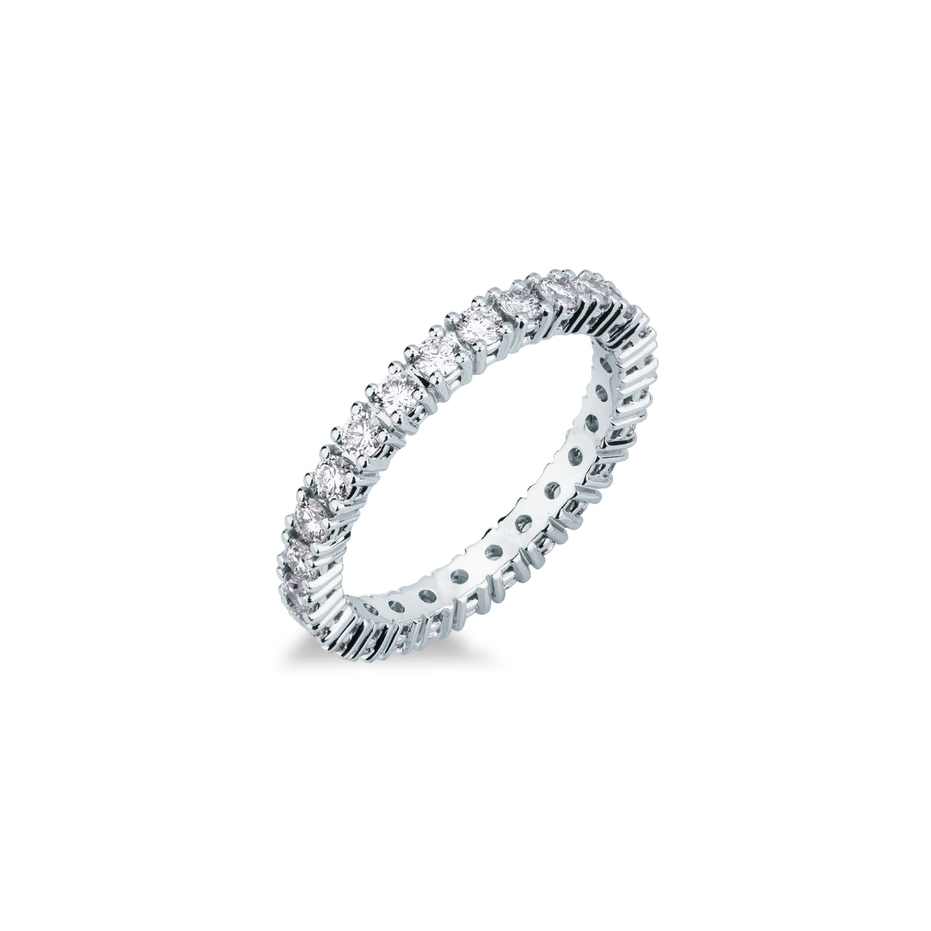Anillo con diamante en oro blanco