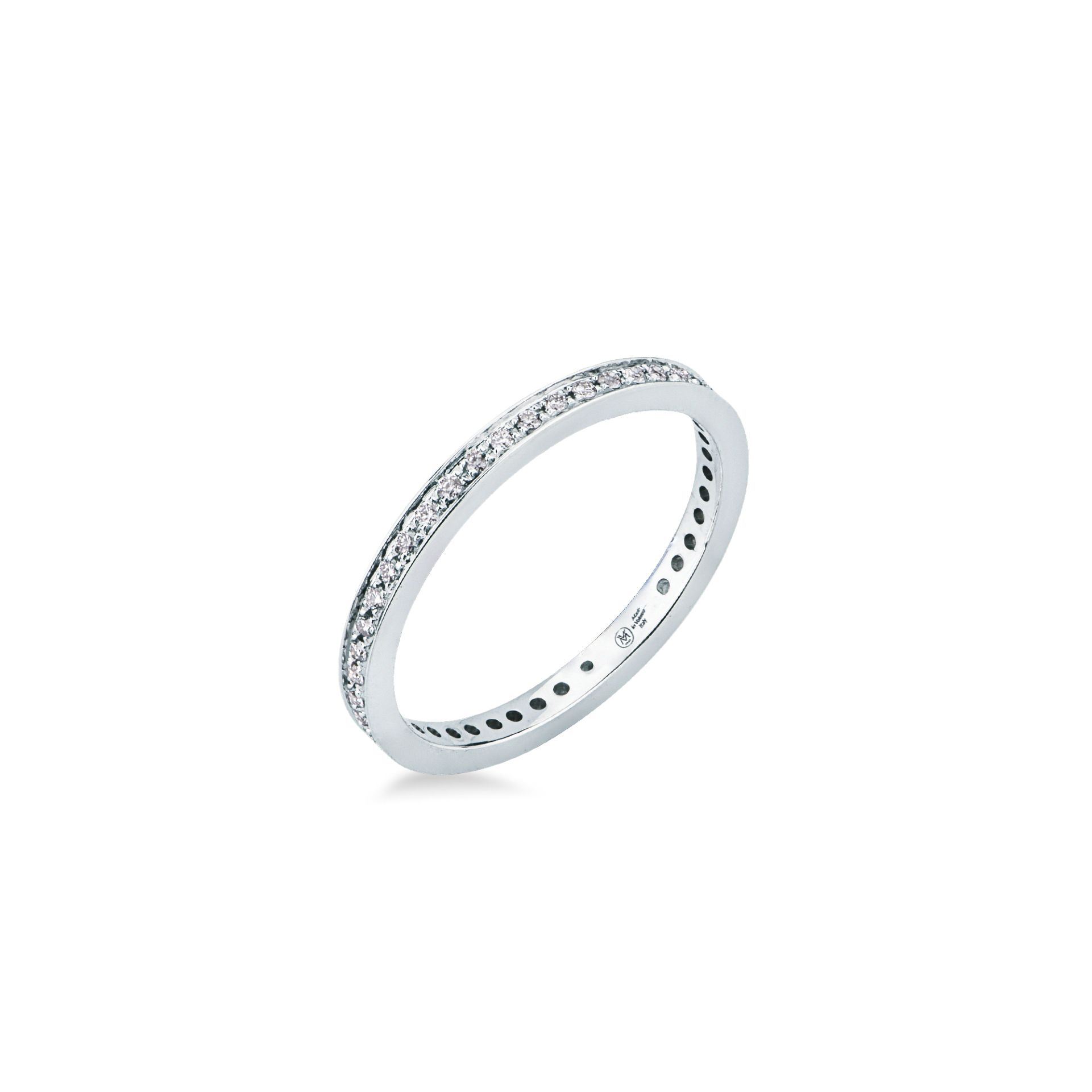 Anillo con diamante en oro blanco