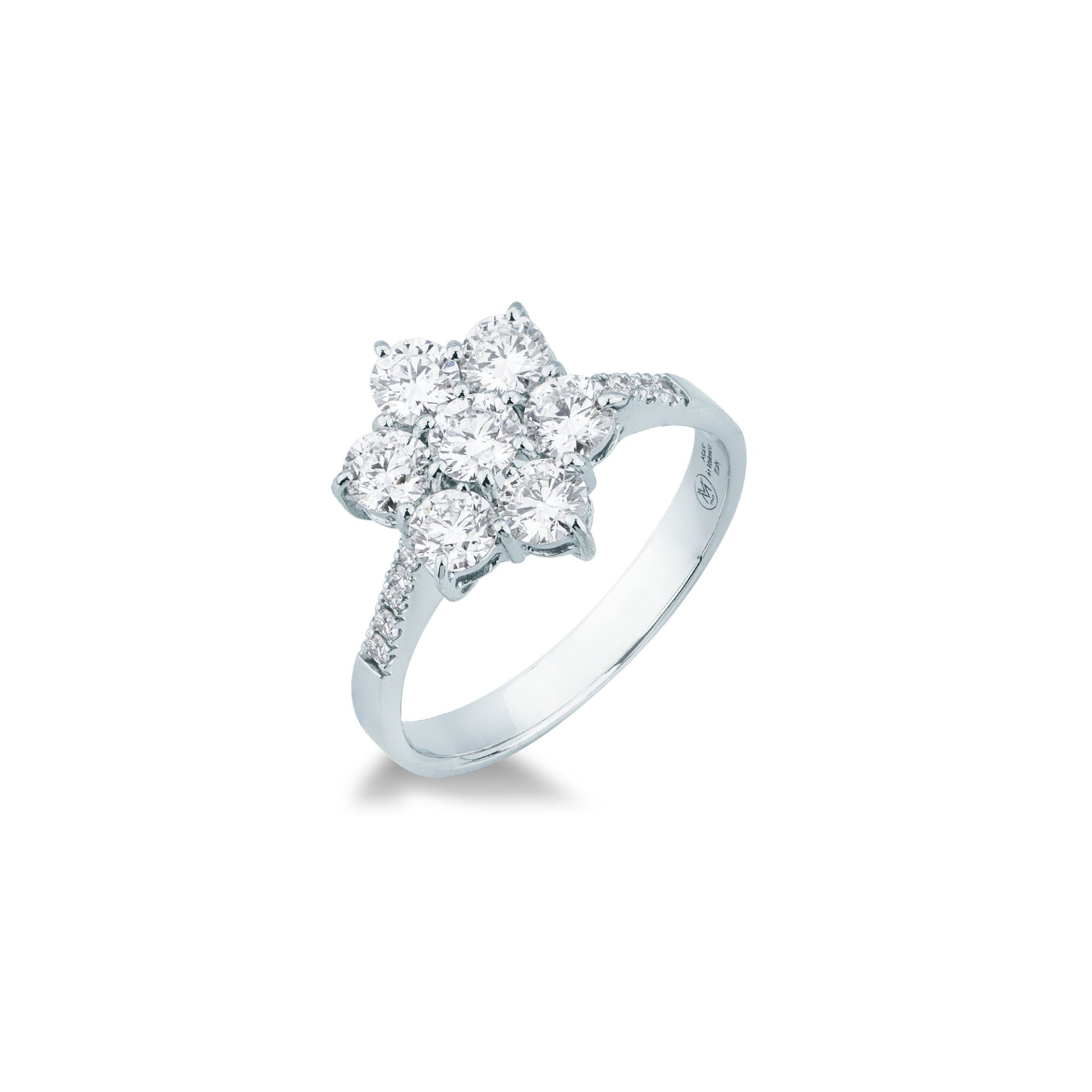 Anillo con diamante en oro blanco