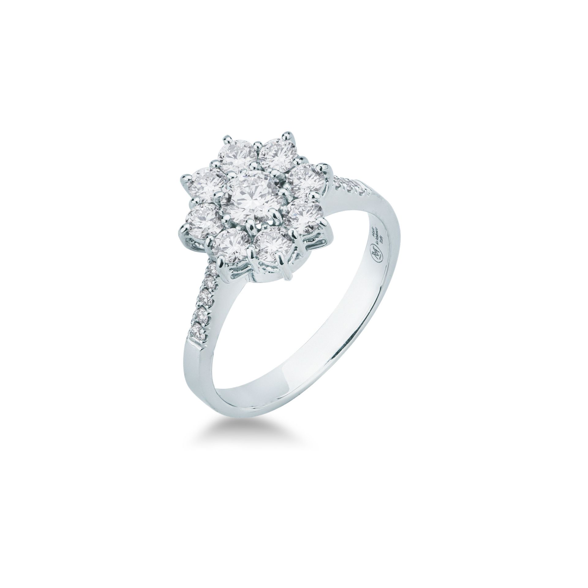 Anillo con diamante en oro blanco