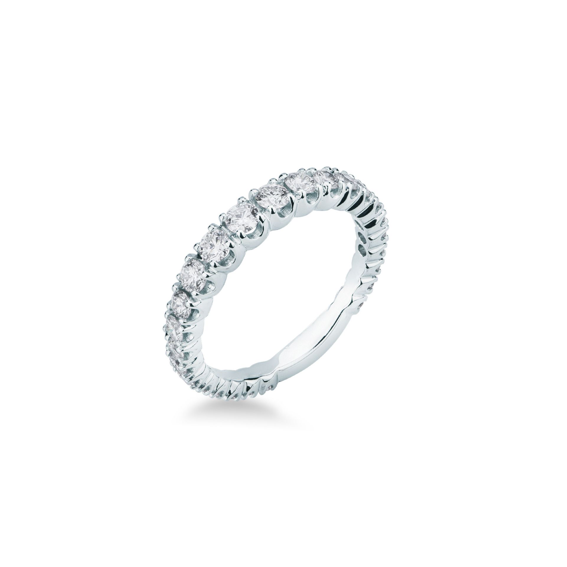 Anillo con diamante en oro blanco