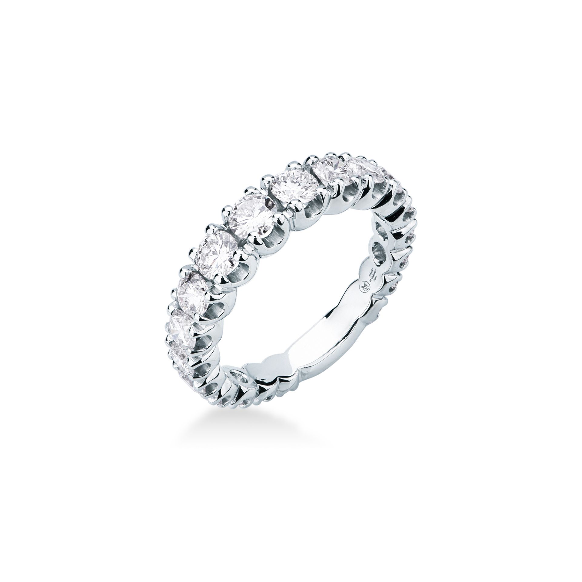 Anillo con diamante en oro blanco