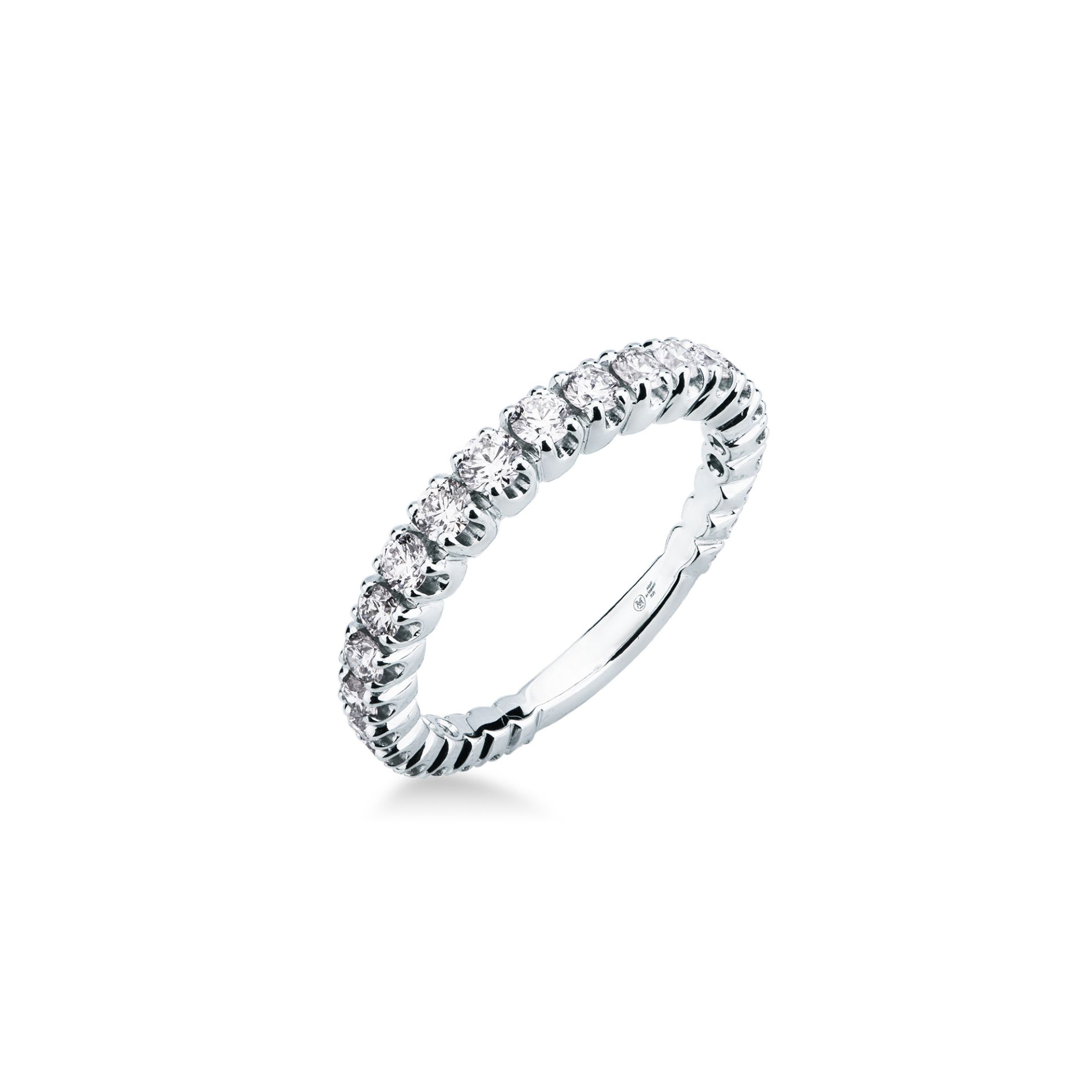Anillo con diamante en oro blanco