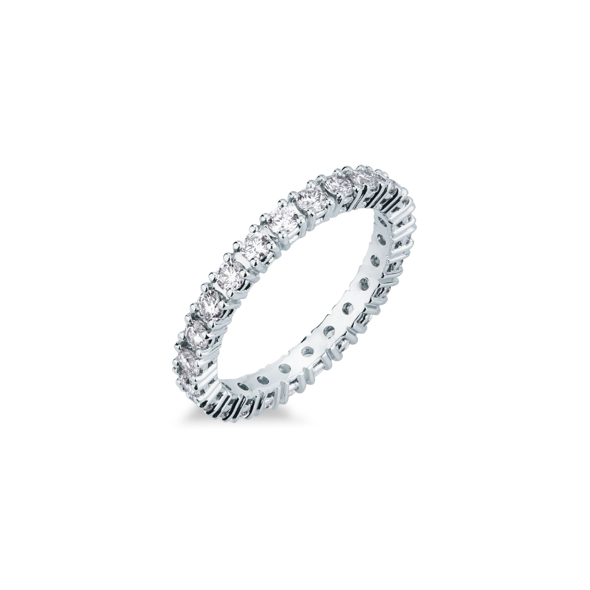 Anillo con diamante en oro blanco