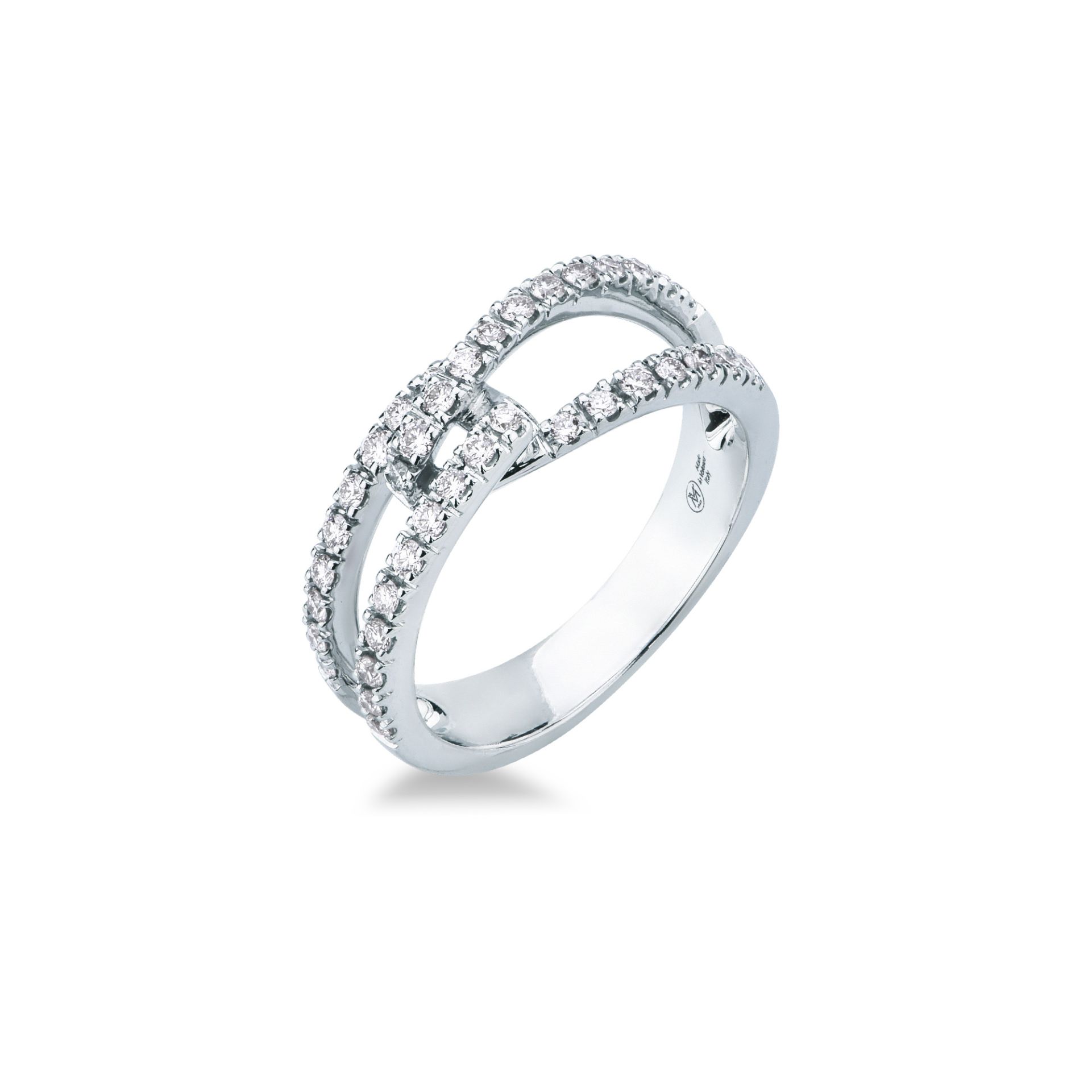 Anillo con diamante en oro blanco