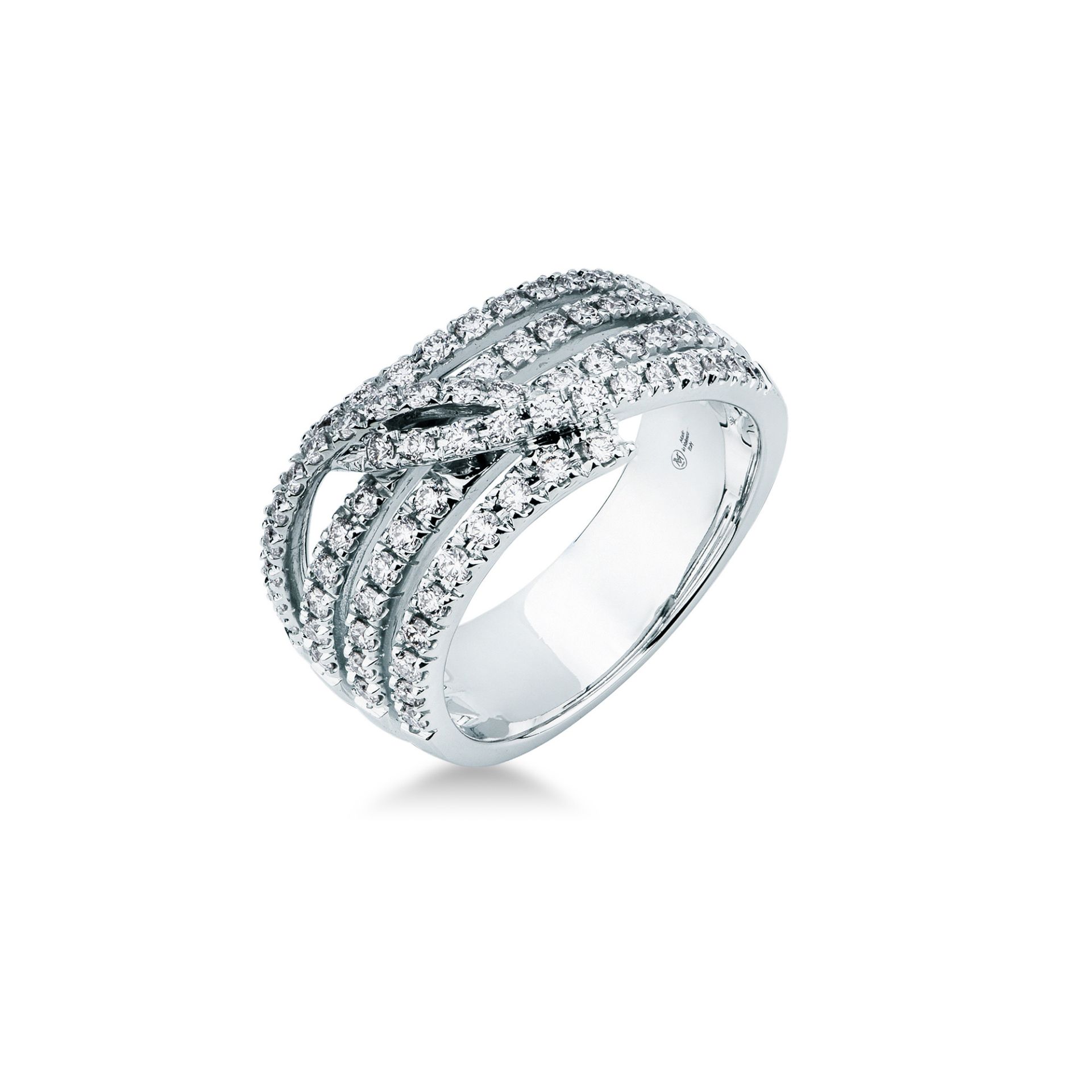 Anillo con diamante en oro blanco