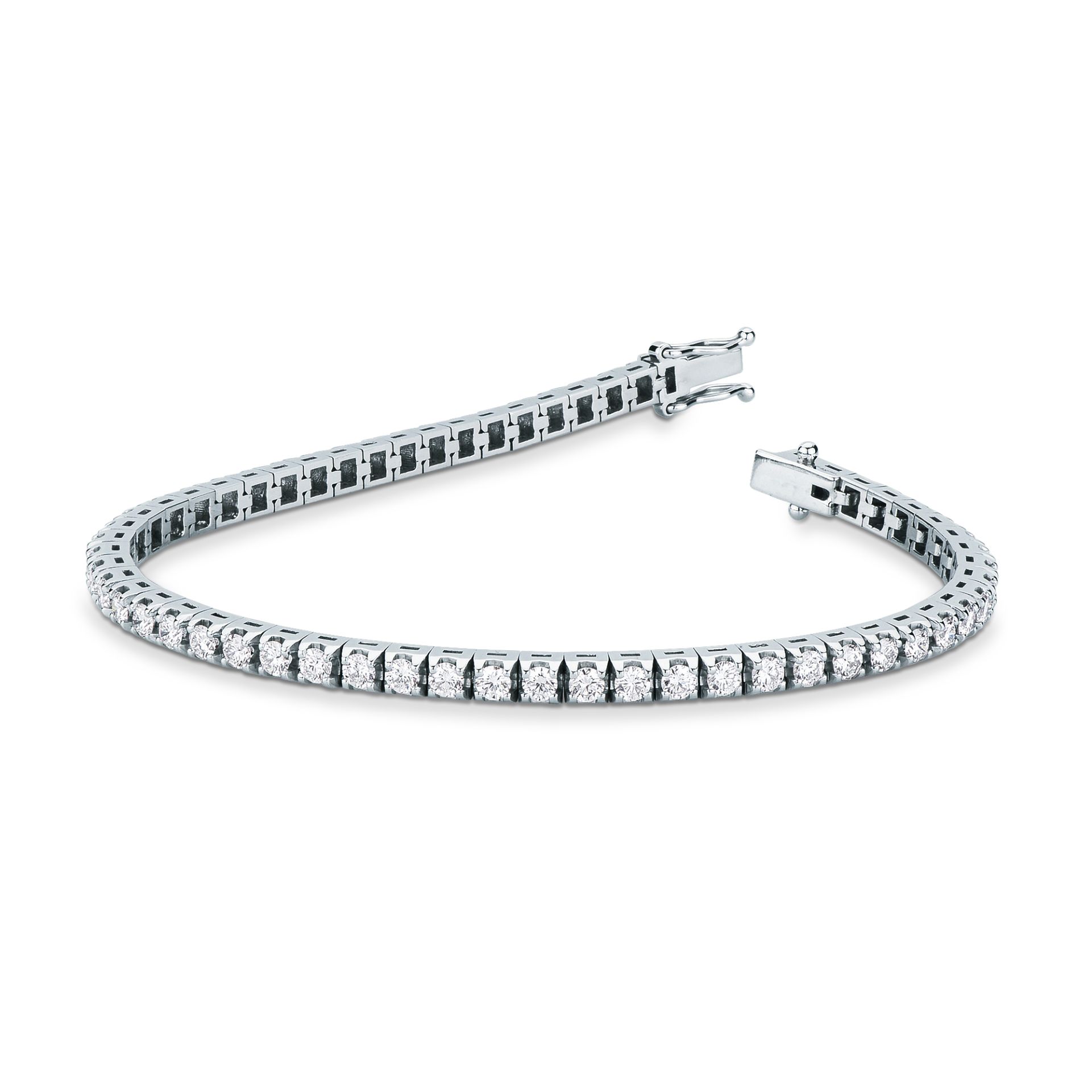 Pulsera con diamante en oro blanco