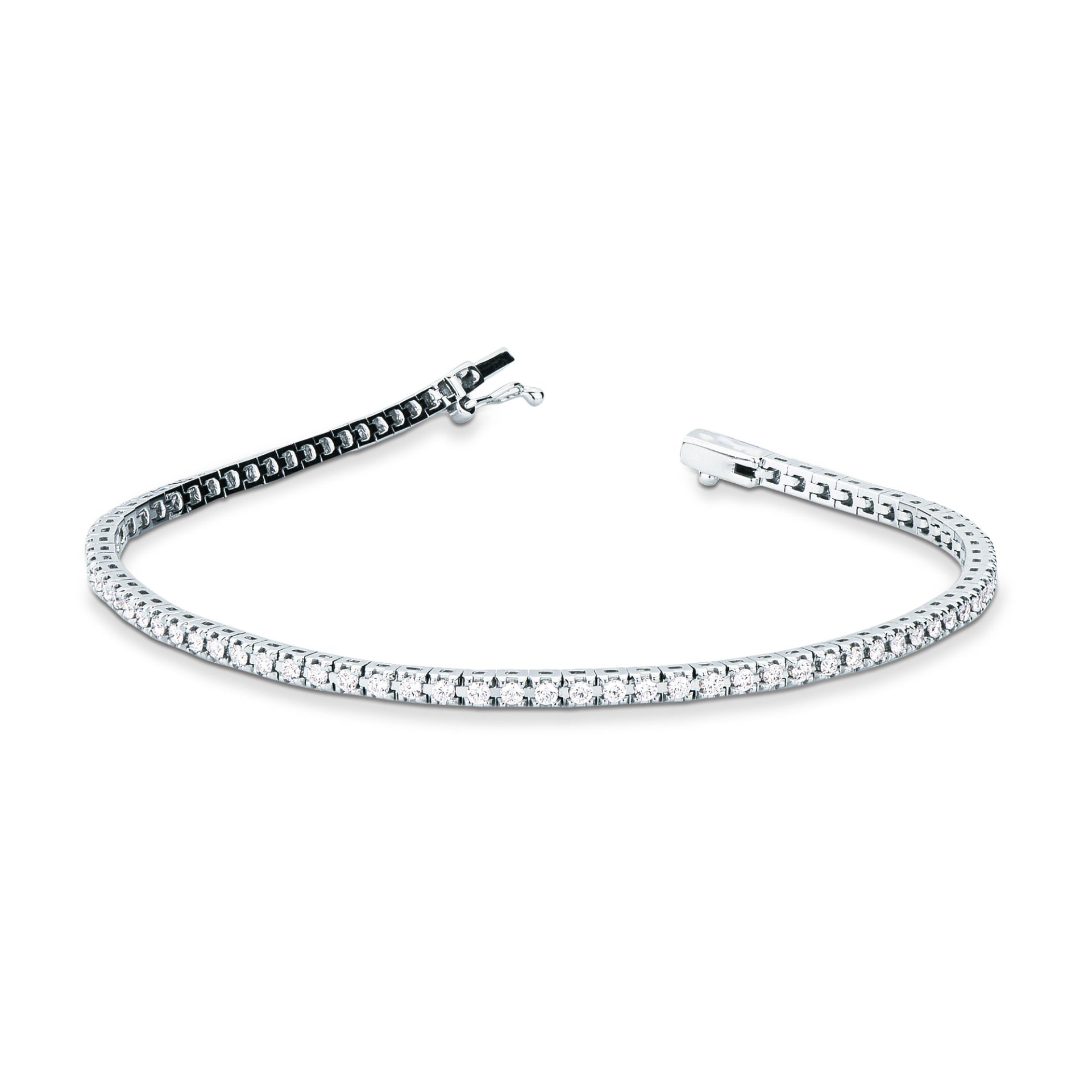 Pulsera con diamante en oro blanco