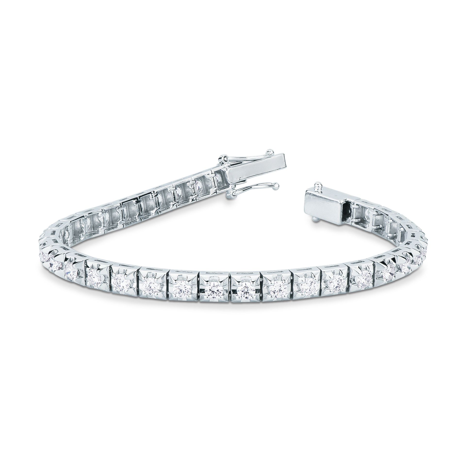 Pulsera con diamante en oro blanco