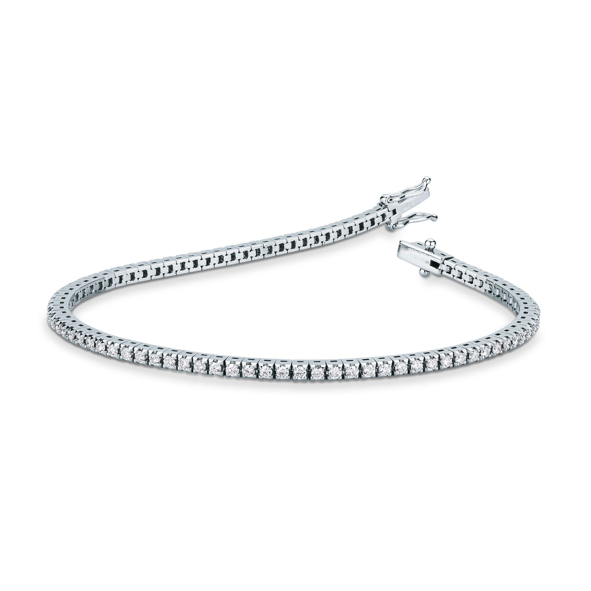 Pulsera con diamante en oro blanco