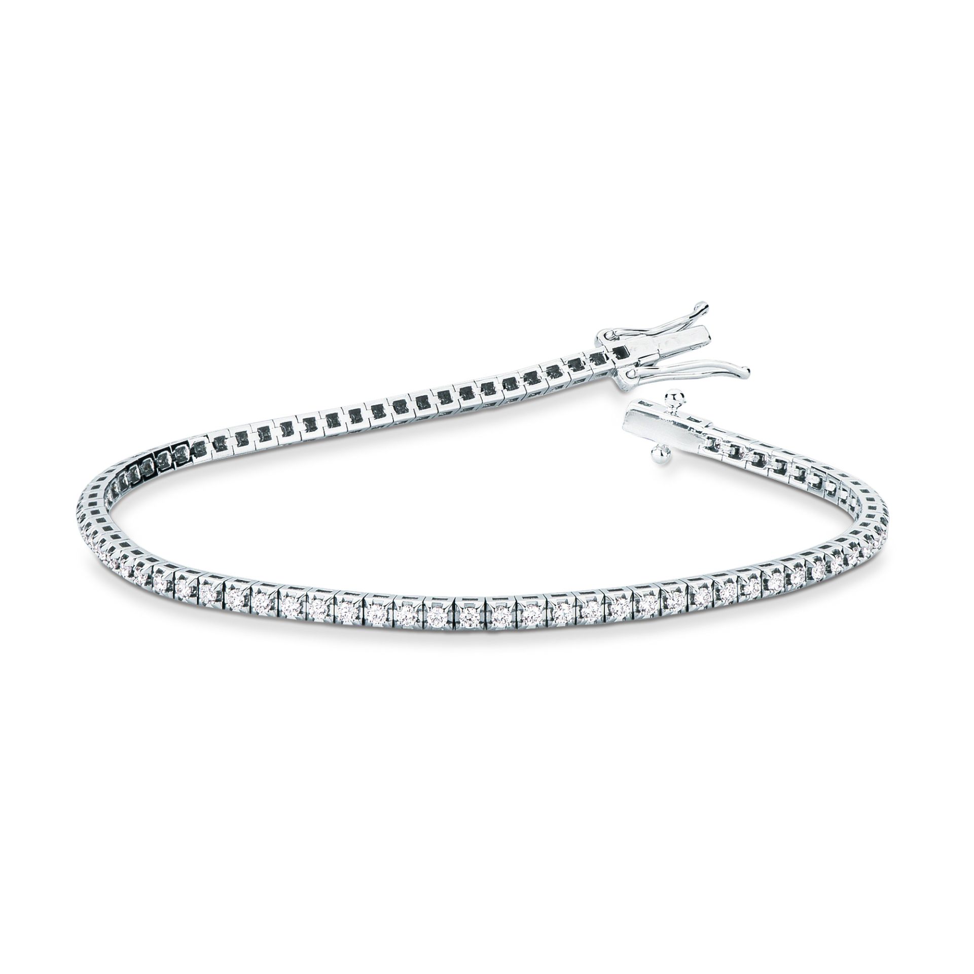 Pulsera con diamante en oro blanco