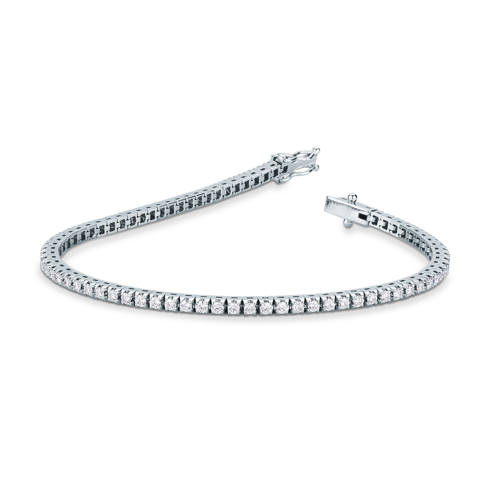 Pulsera con diamante en oro blanco