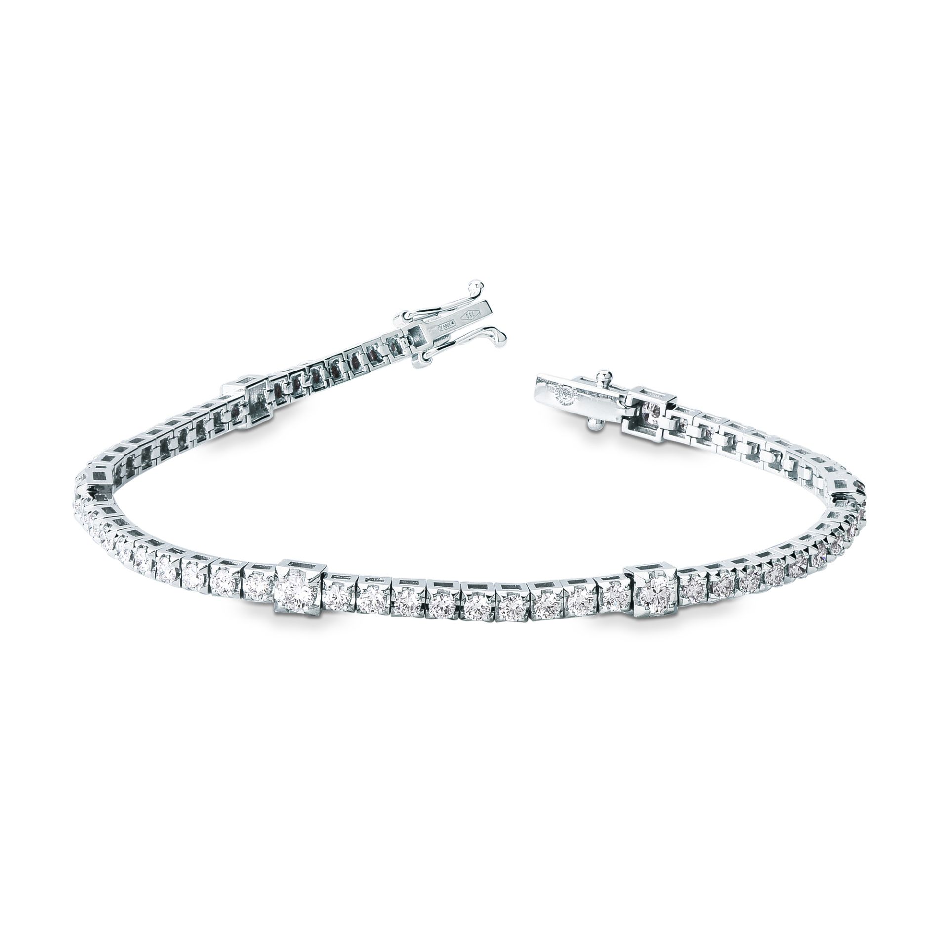Pulsera con diamante en oro blanco