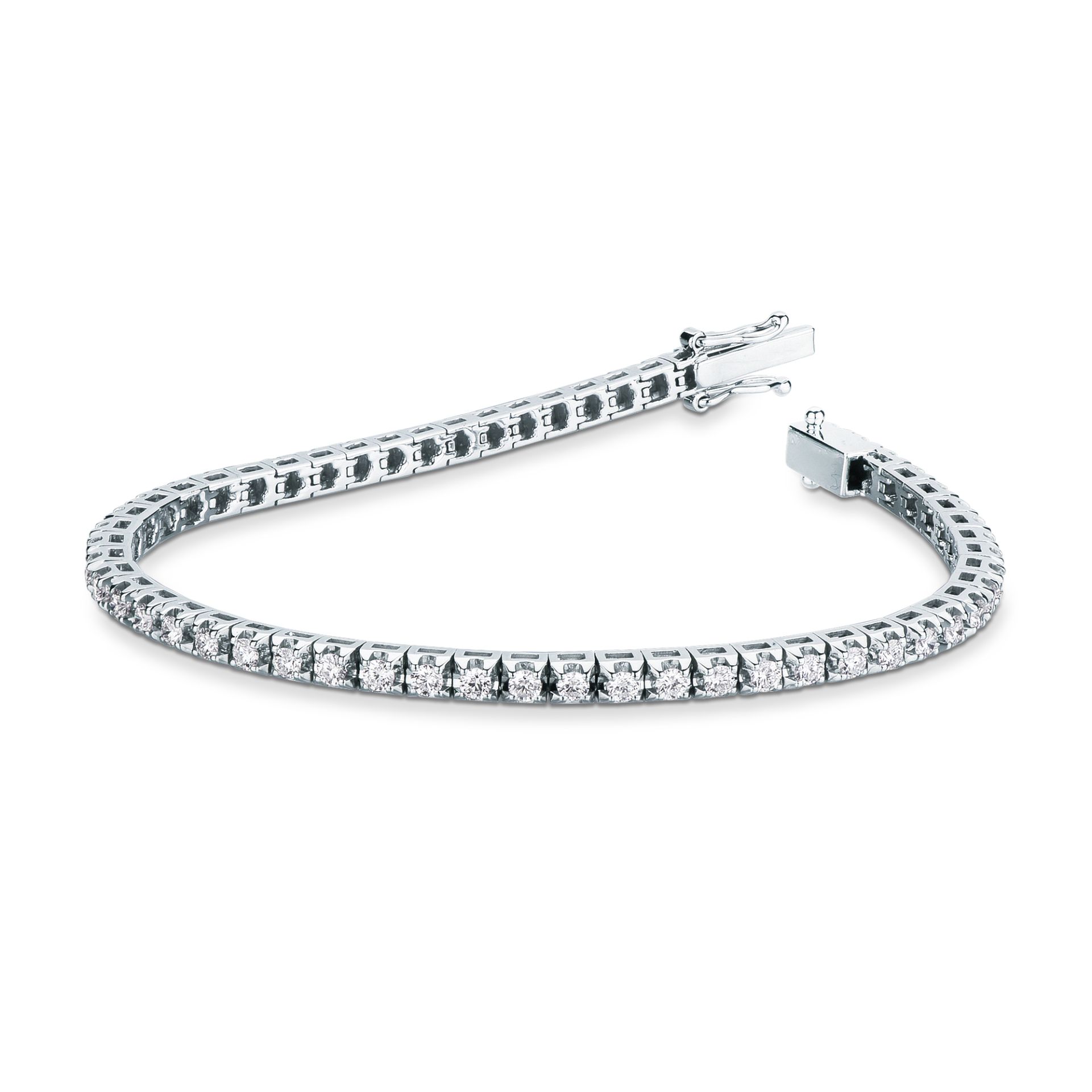 Pulsera con diamante en oro blanco