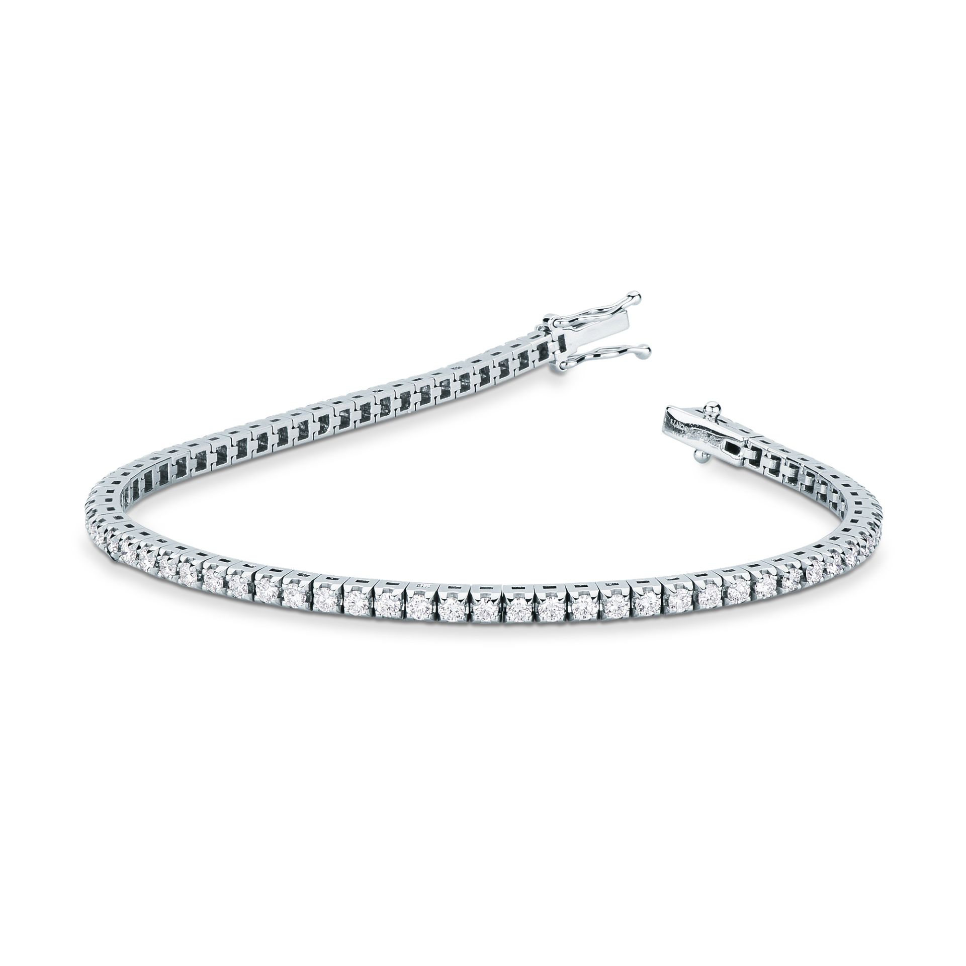 Pulsera con diamante en oro blanco