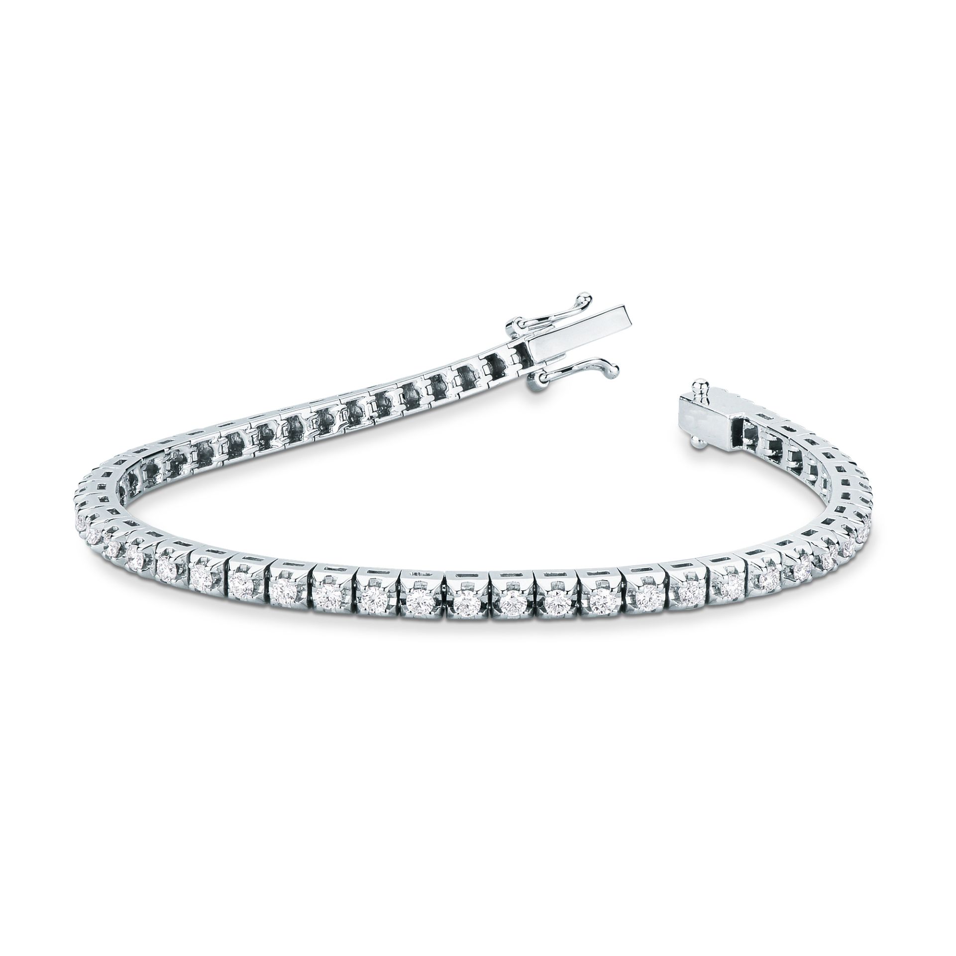 Pulsera con diamante en oro blanco