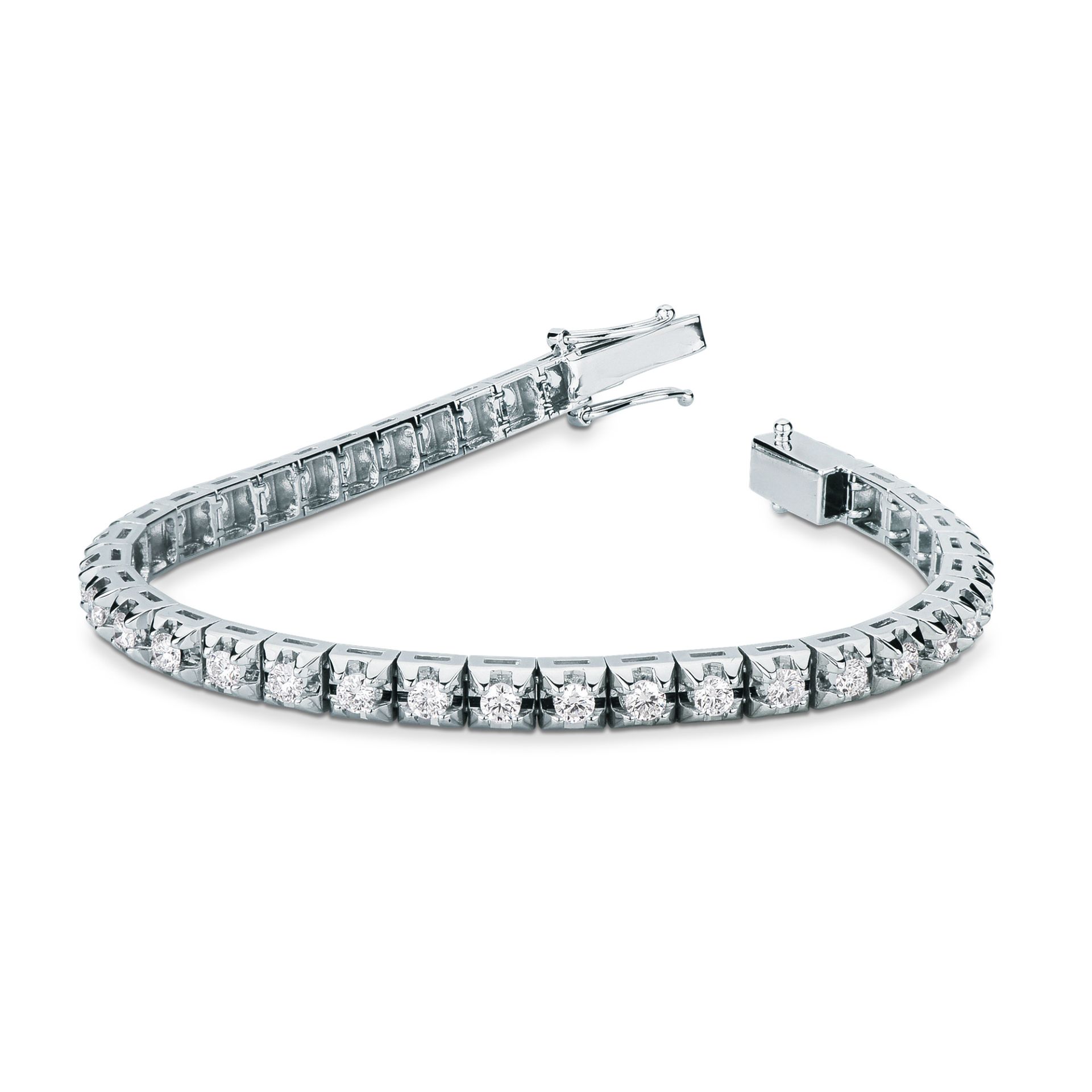 Pulsera con diamante en oro blanco