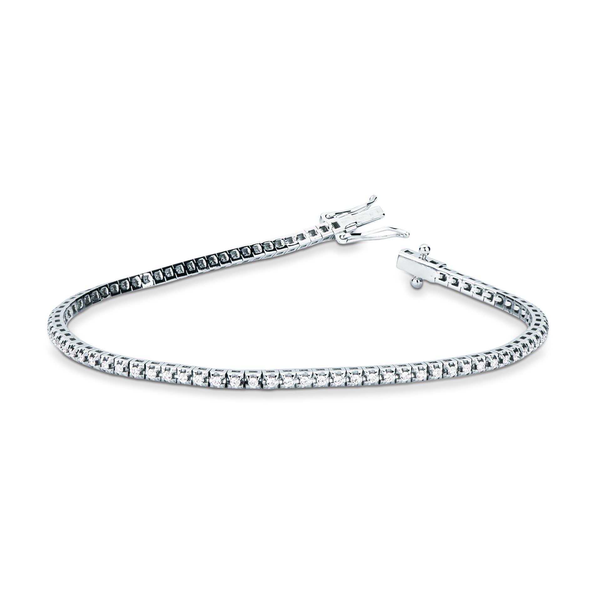 Pulsera con diamante en oro blanco
