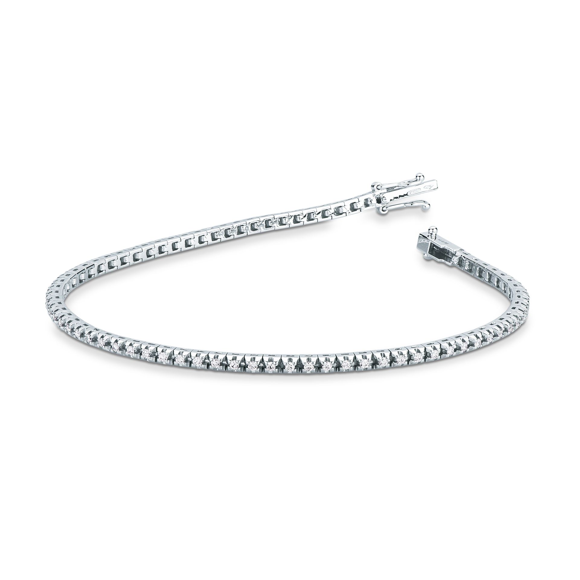 Pulsera con diamante en oro blanco