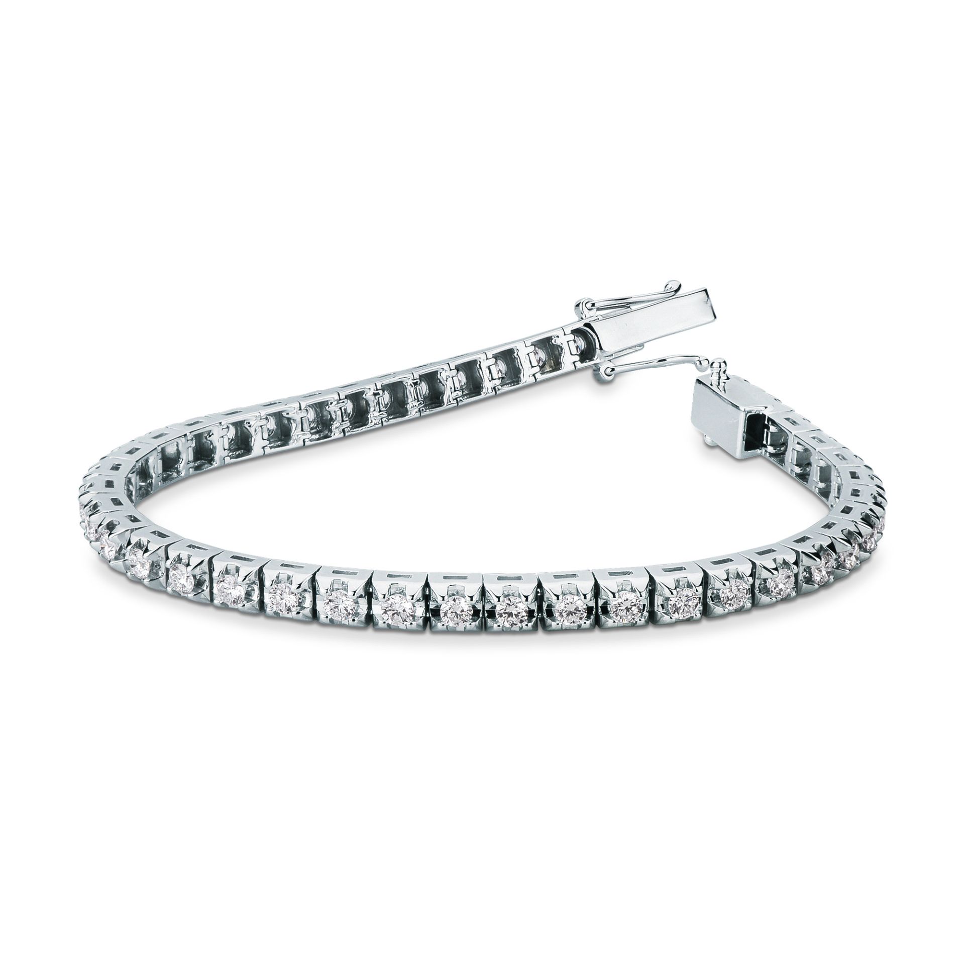 Pulsera con diamante en oro blanco