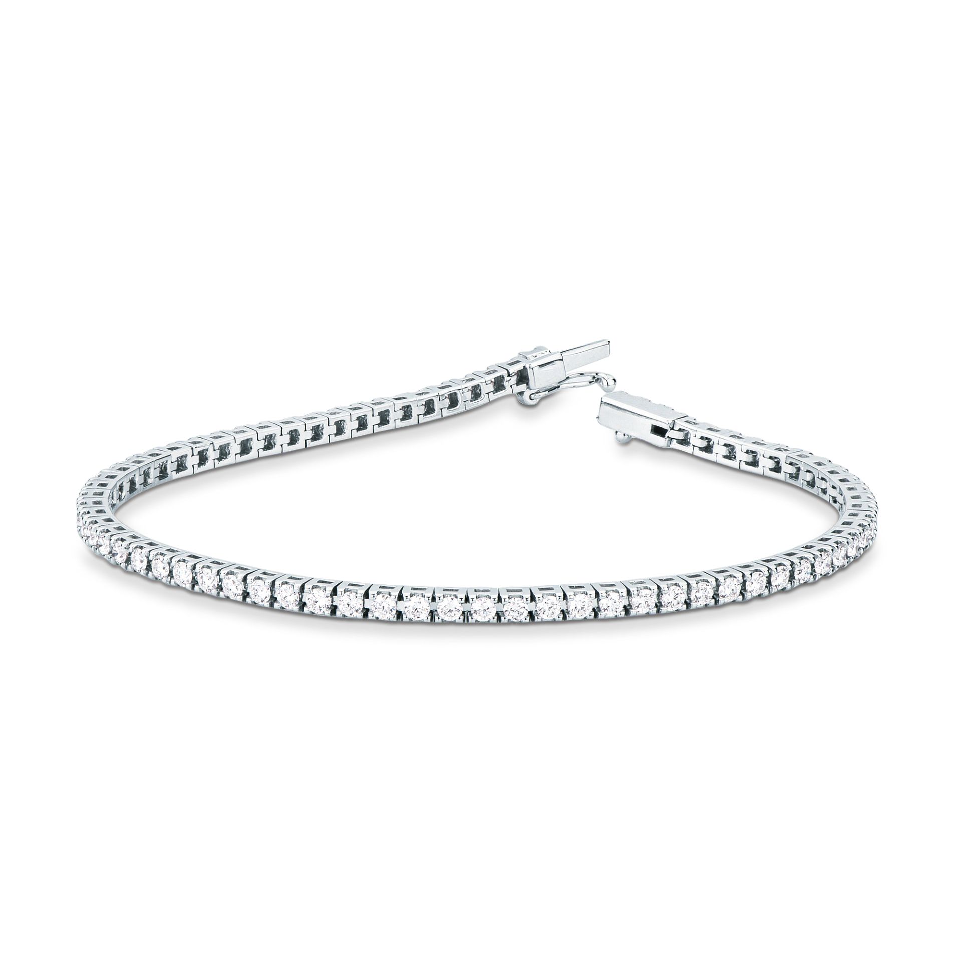 Pulsera con diamante en oro blanco