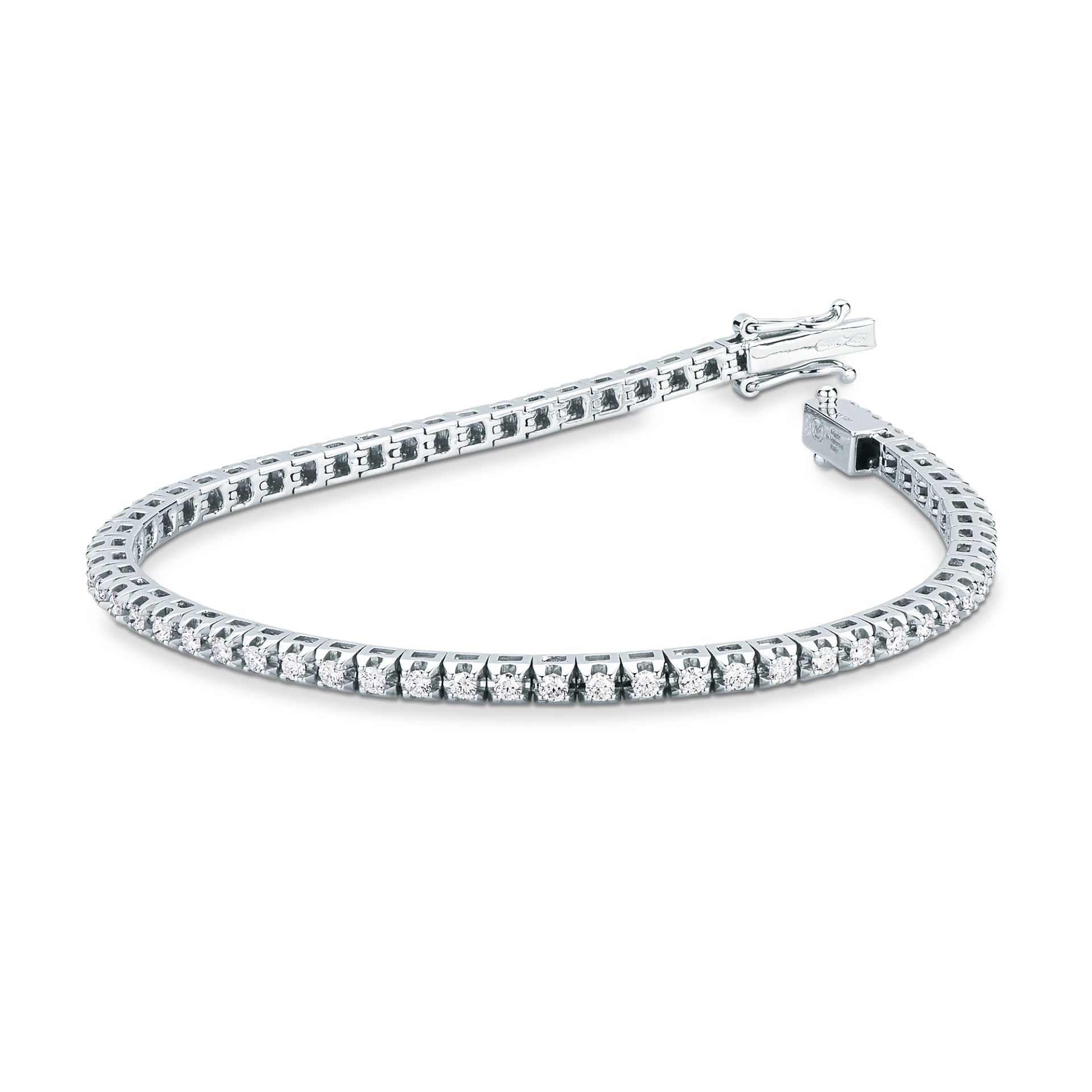 Pulsera con diamante en oro blanco