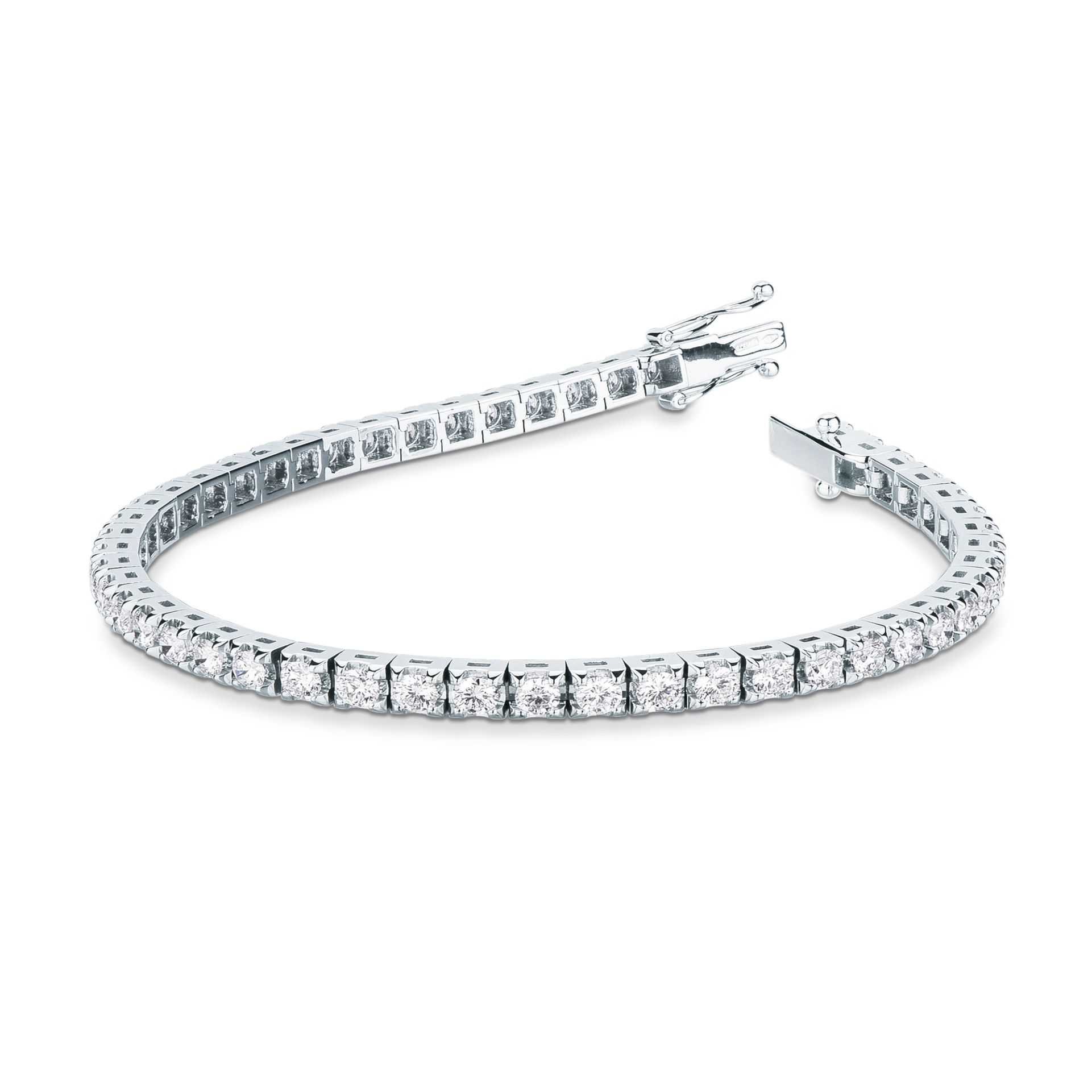 Pulsera con diamante en oro blanco