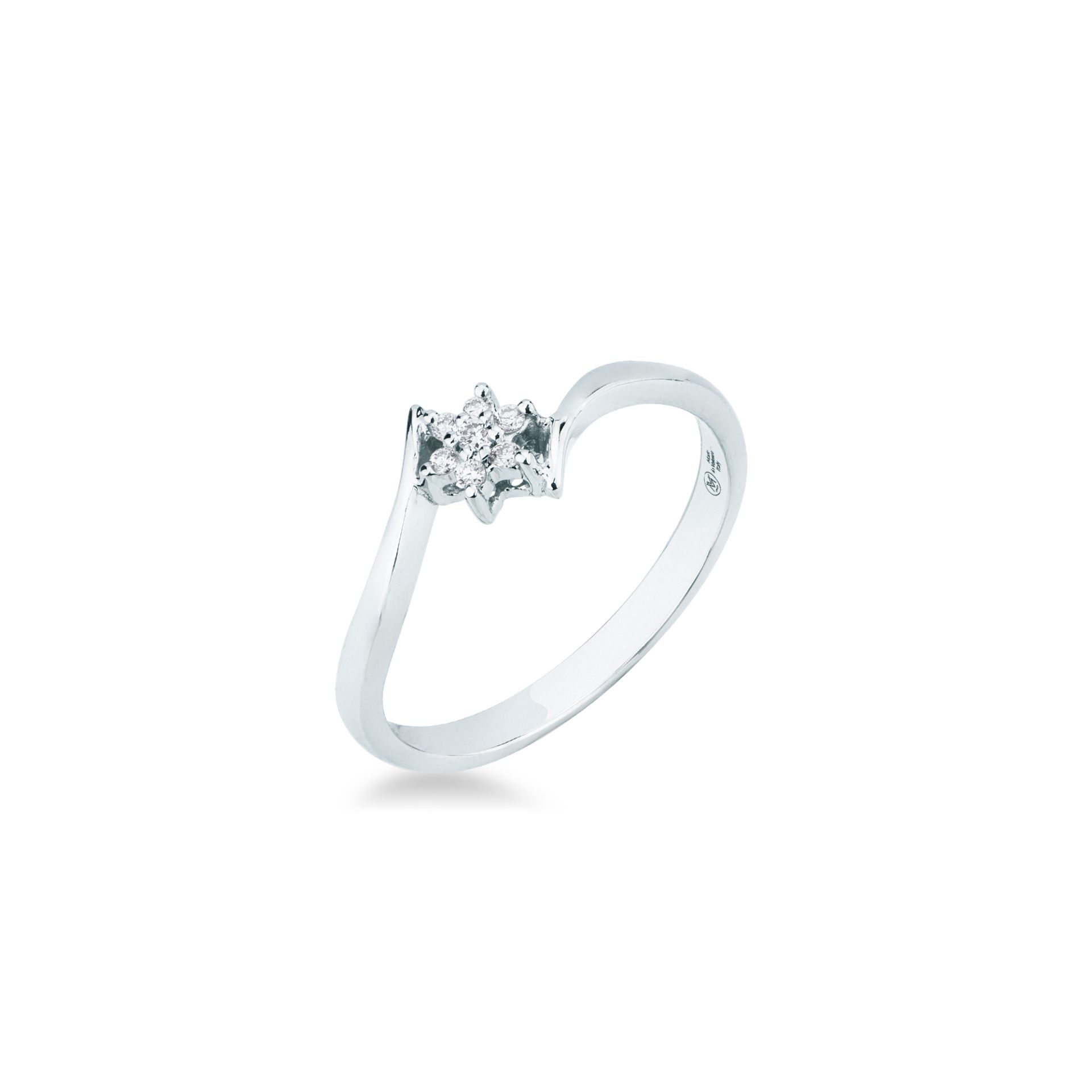 Anello con Diamante in Oro Bianco
