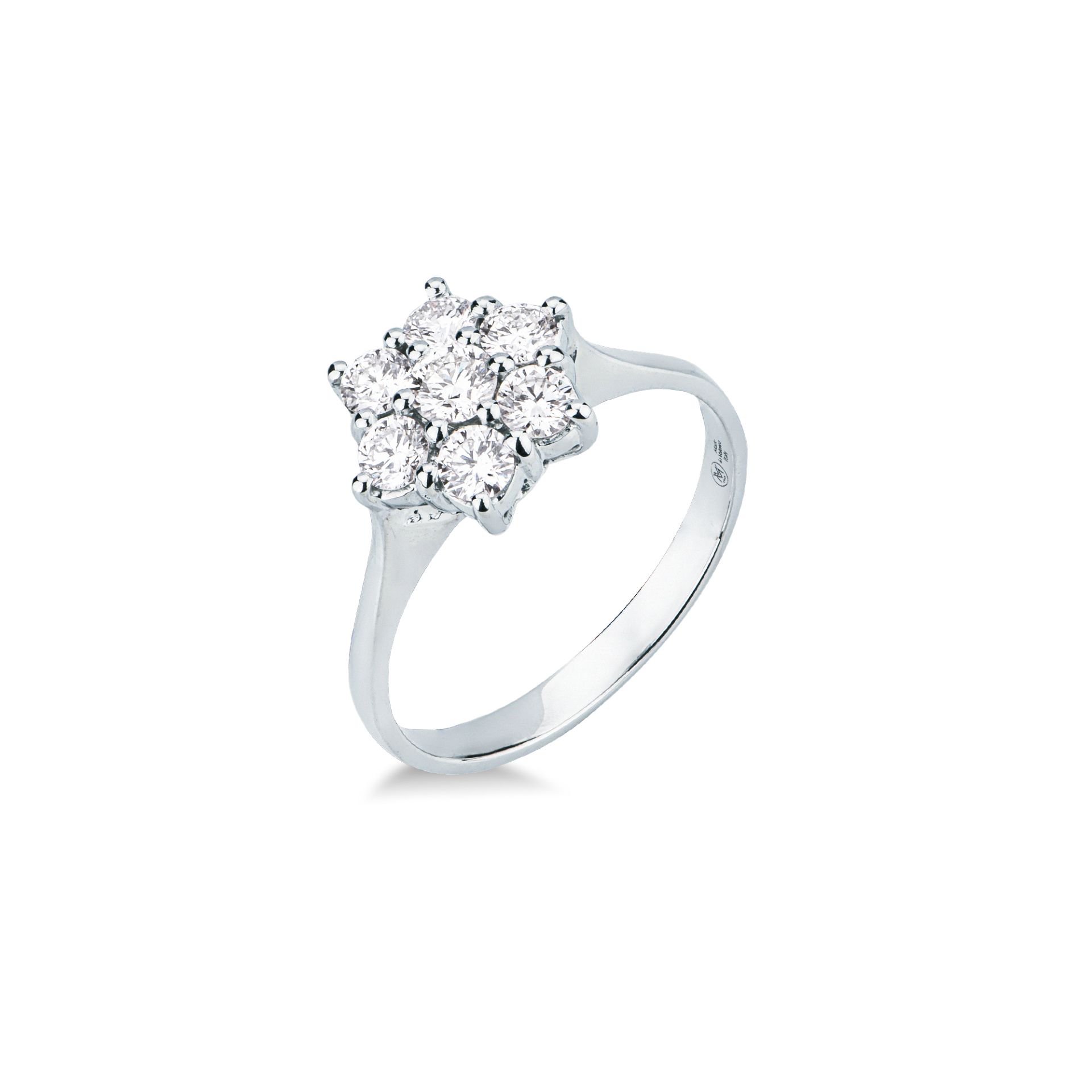 Anillo con diamante en oro blanco