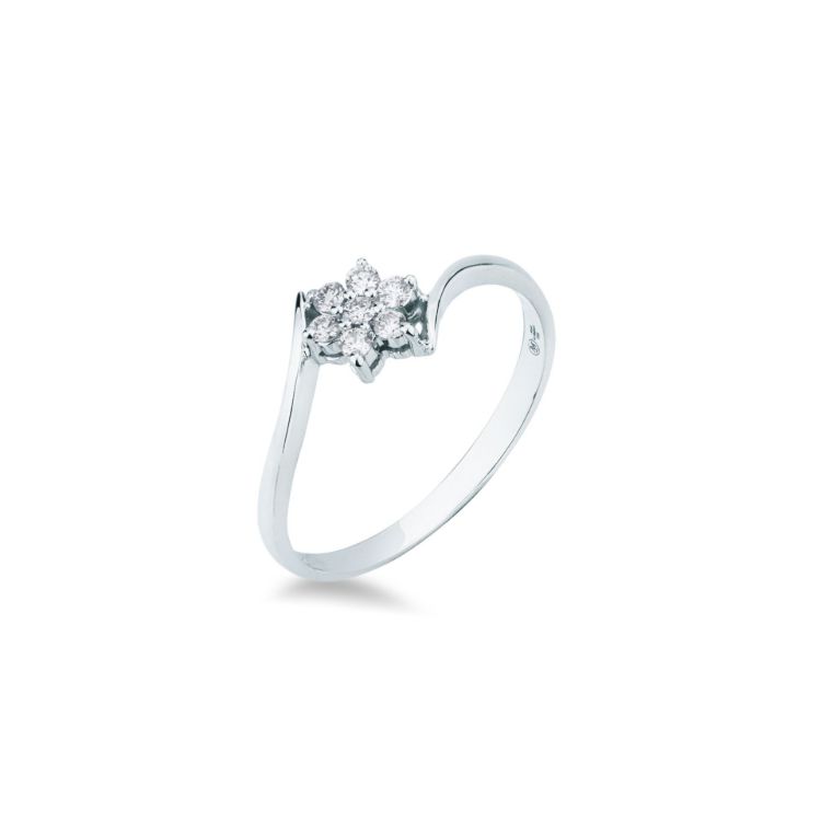 Anello con Diamante in Oro Bianco