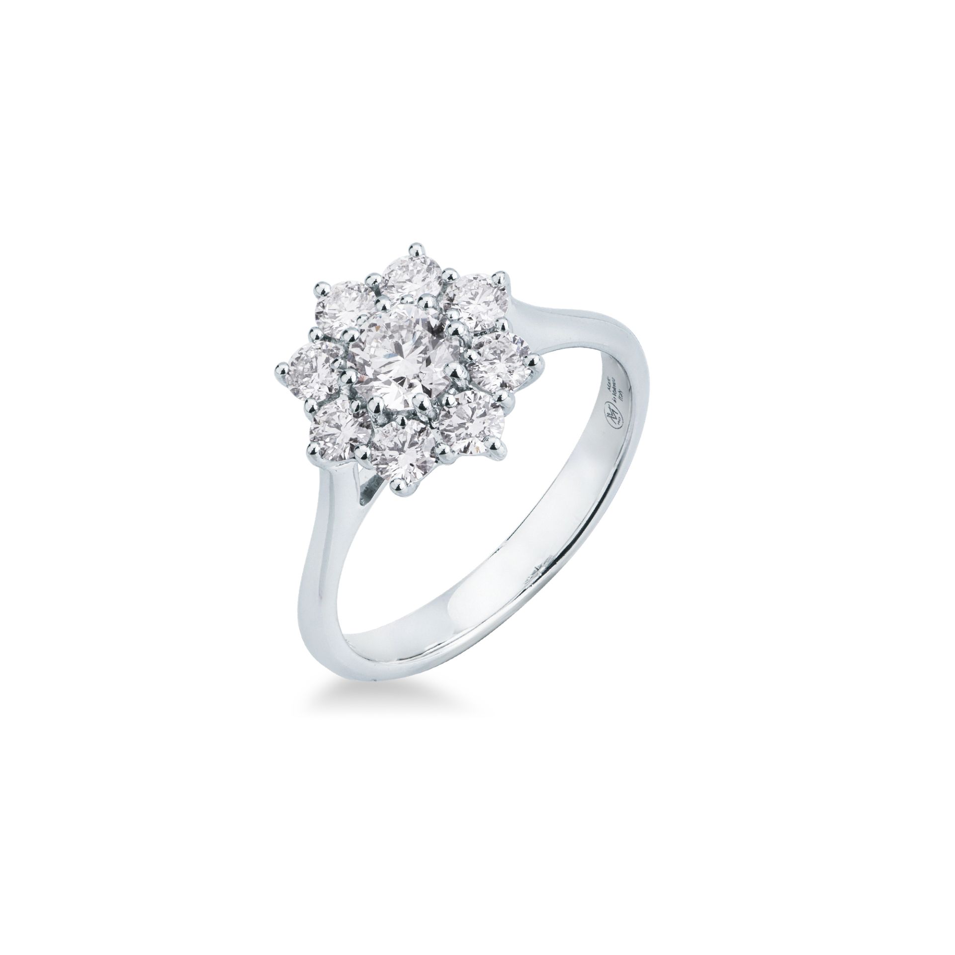 Anello con Diamante in Oro Bianco