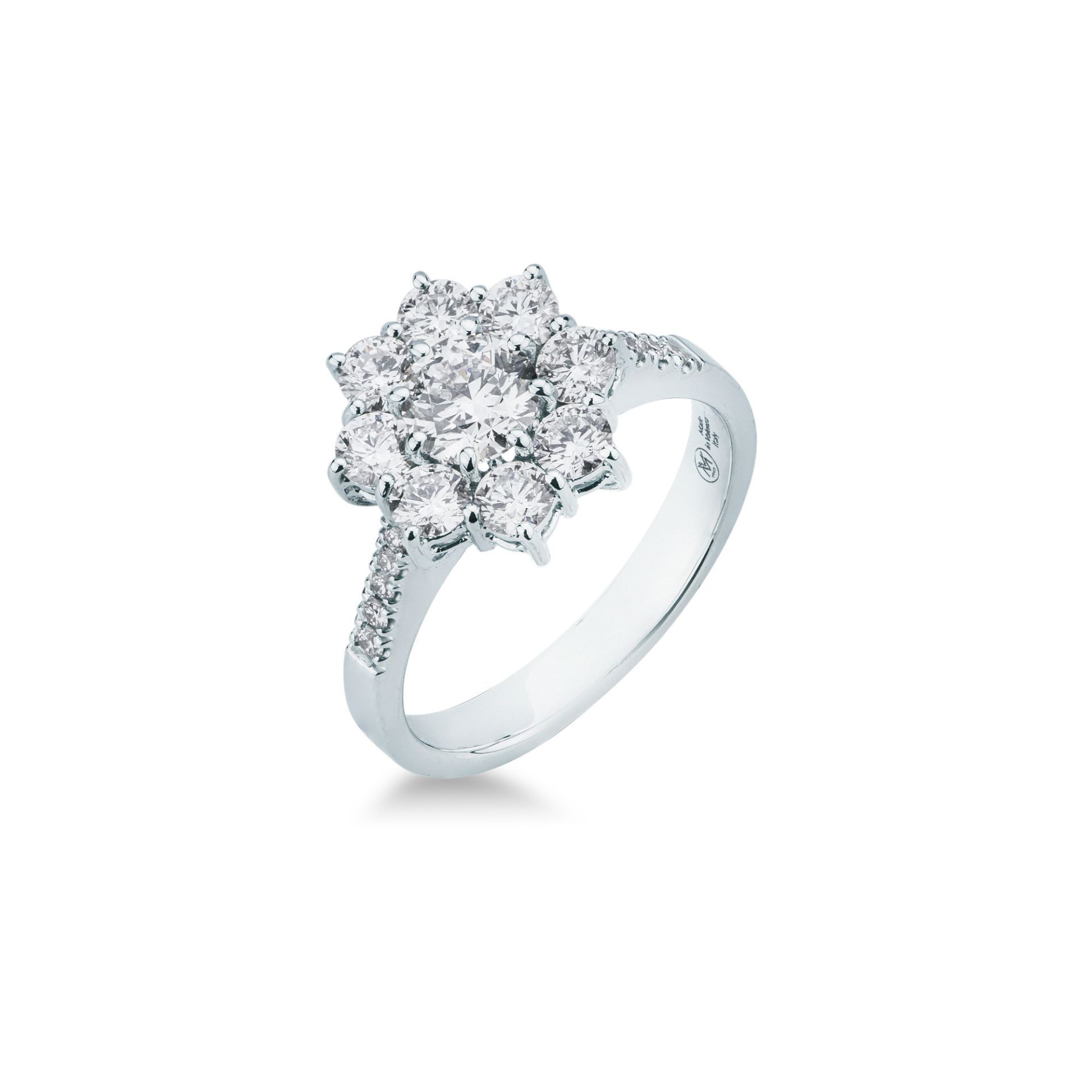 Anillo con diamante en oro blanco