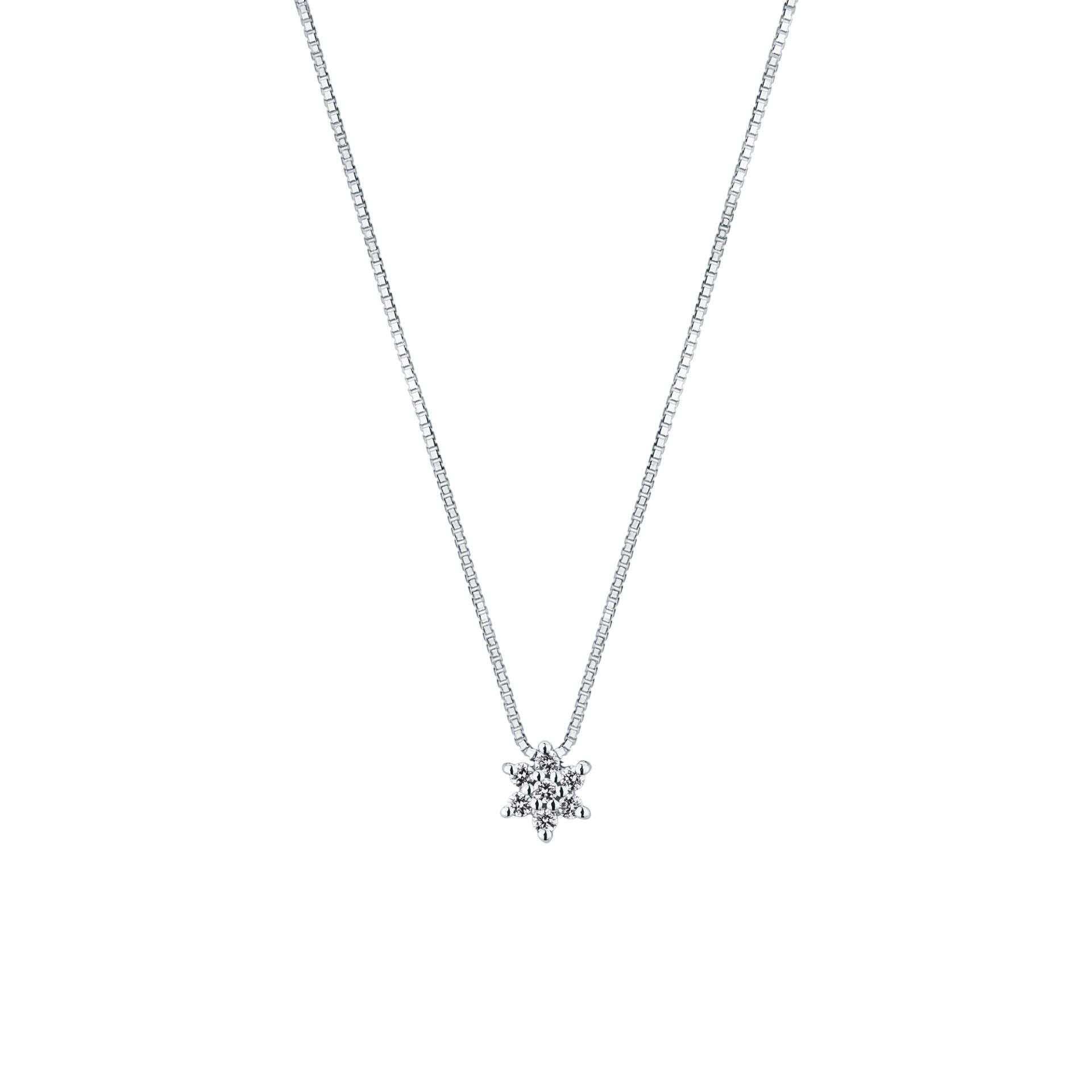 Collar con diamante en oro blanco