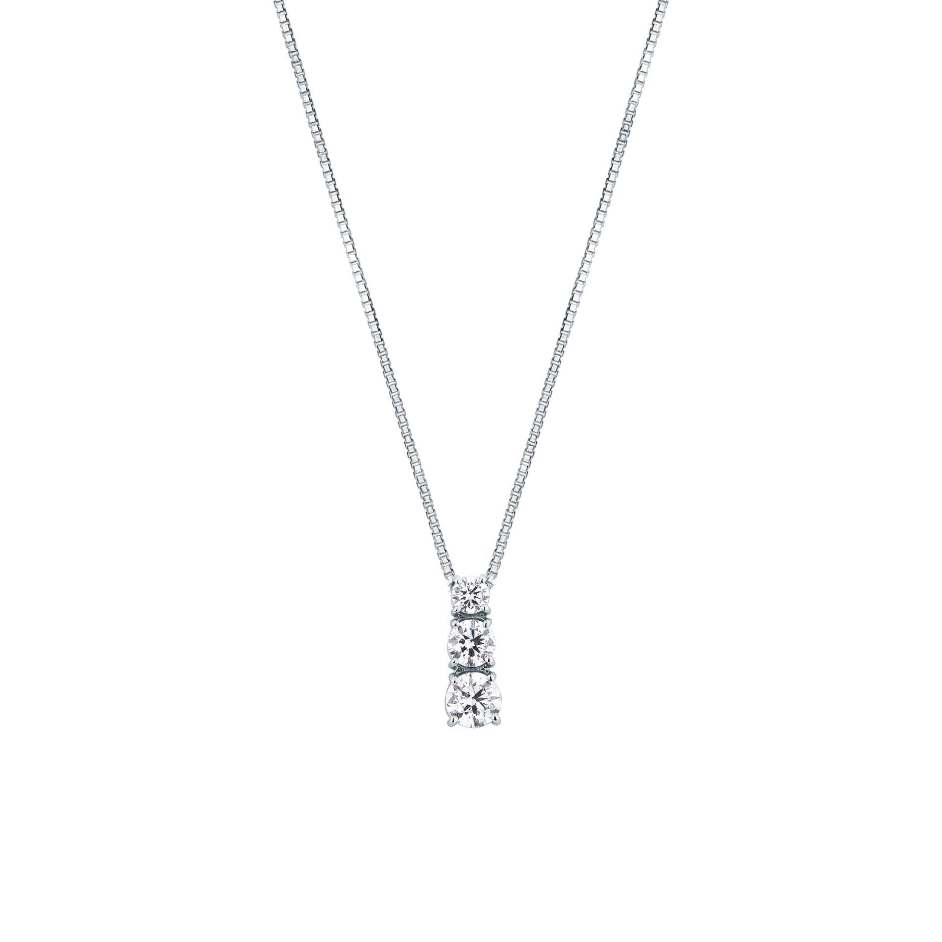 Necklace with diamond in white gold