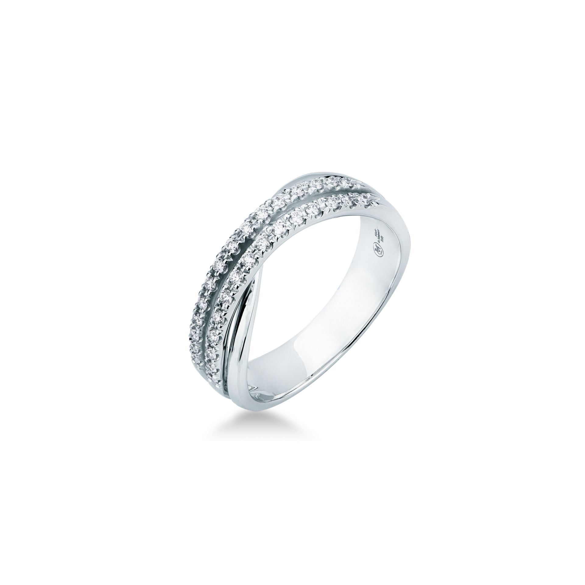 Ring with diamond in white gold