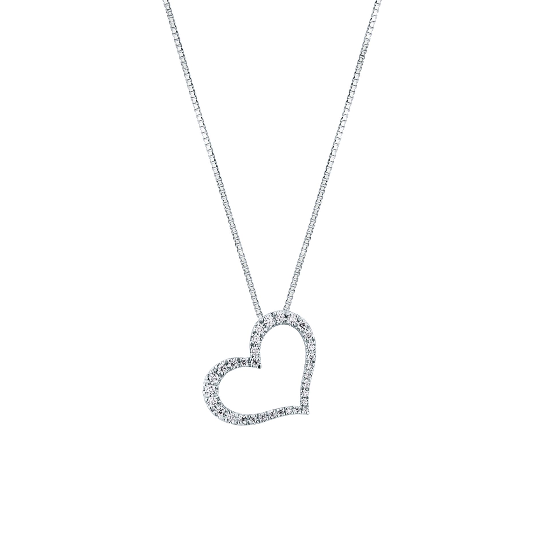 Collar con diamante en oro blanco