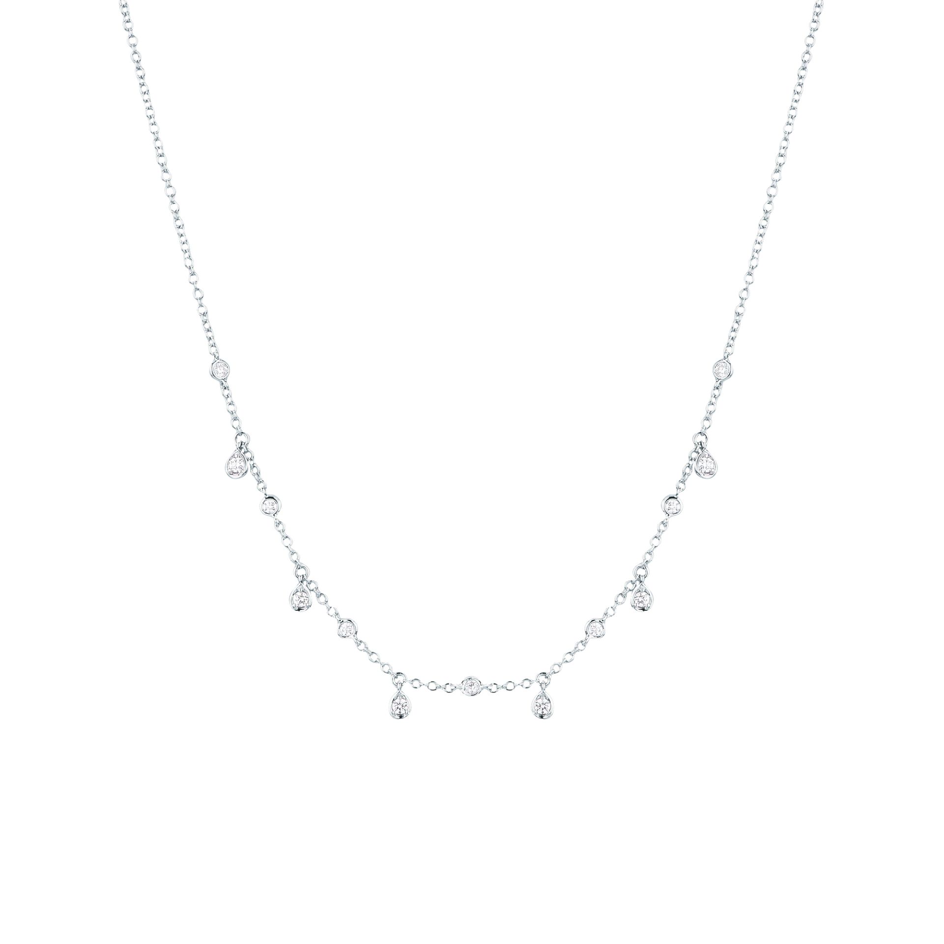 Necklace with diamond in white gold