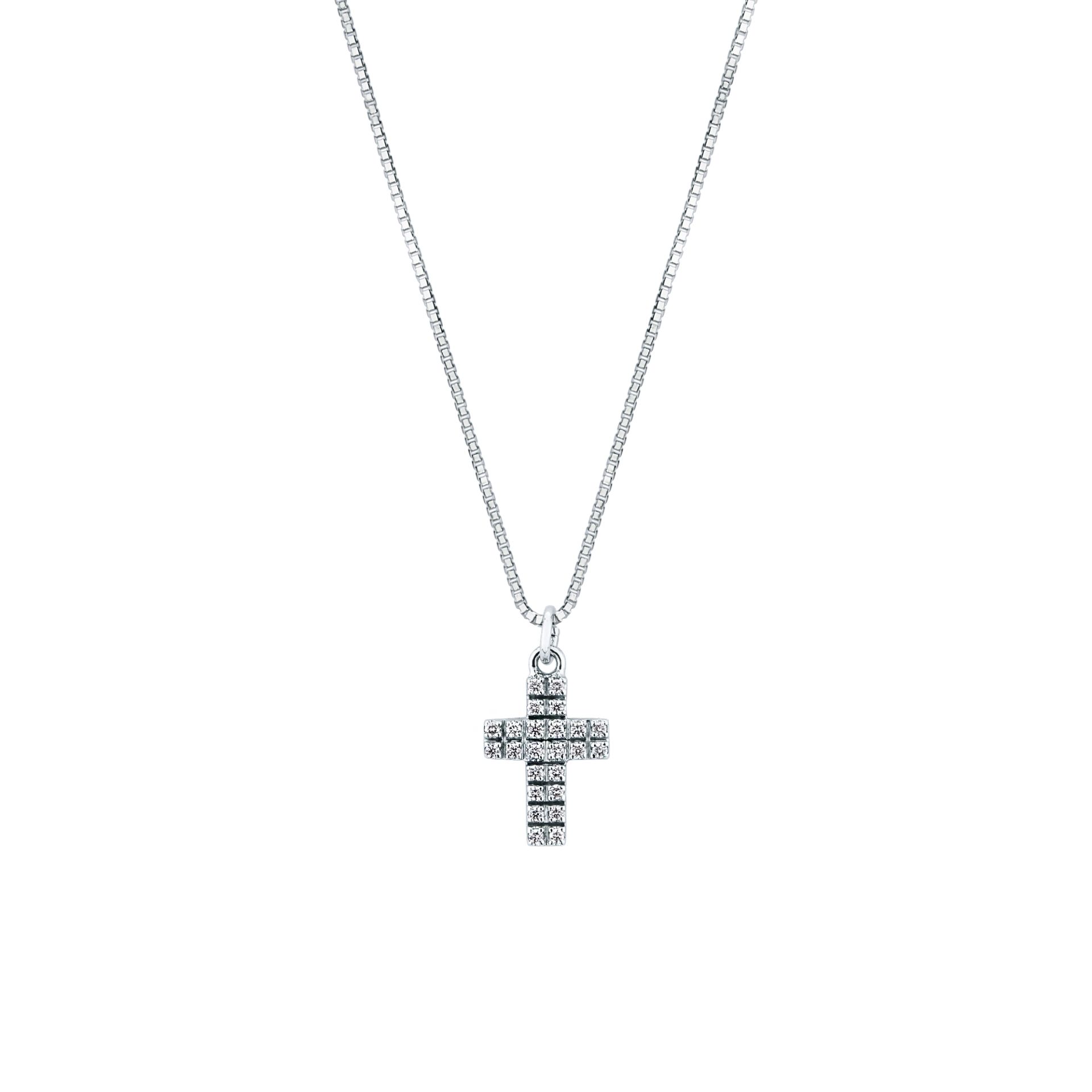 Collar con diamante en oro blanco