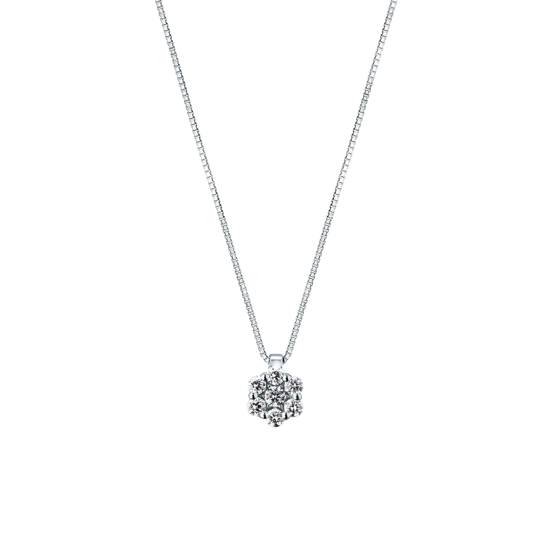 Necklace with diamond in white gold