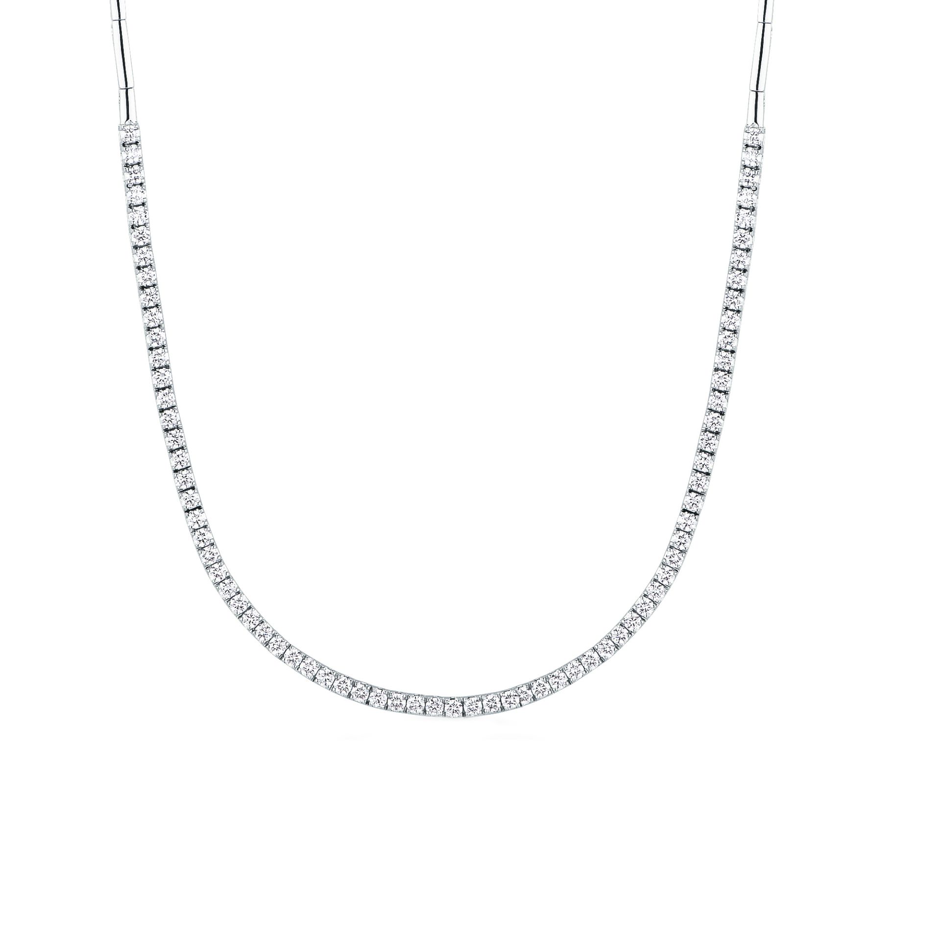 Necklace with diamond in white gold