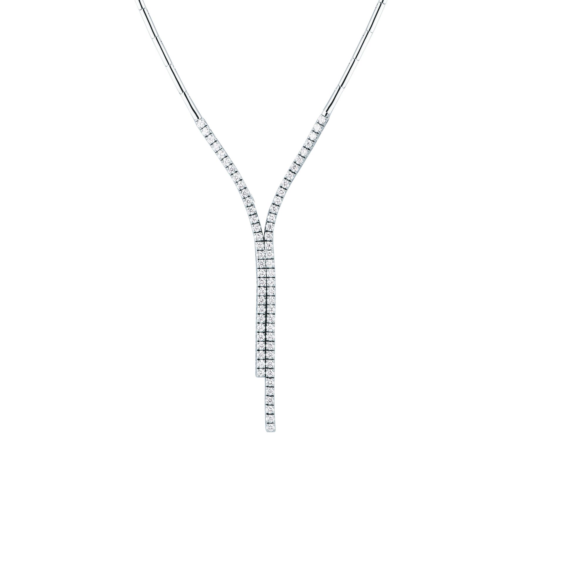 Collar con diamante en oro blanco