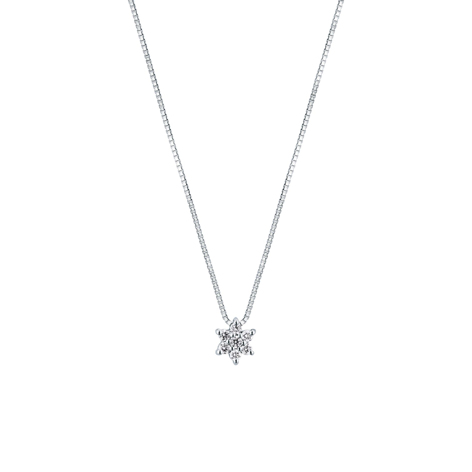 Collar con diamante en oro blanco