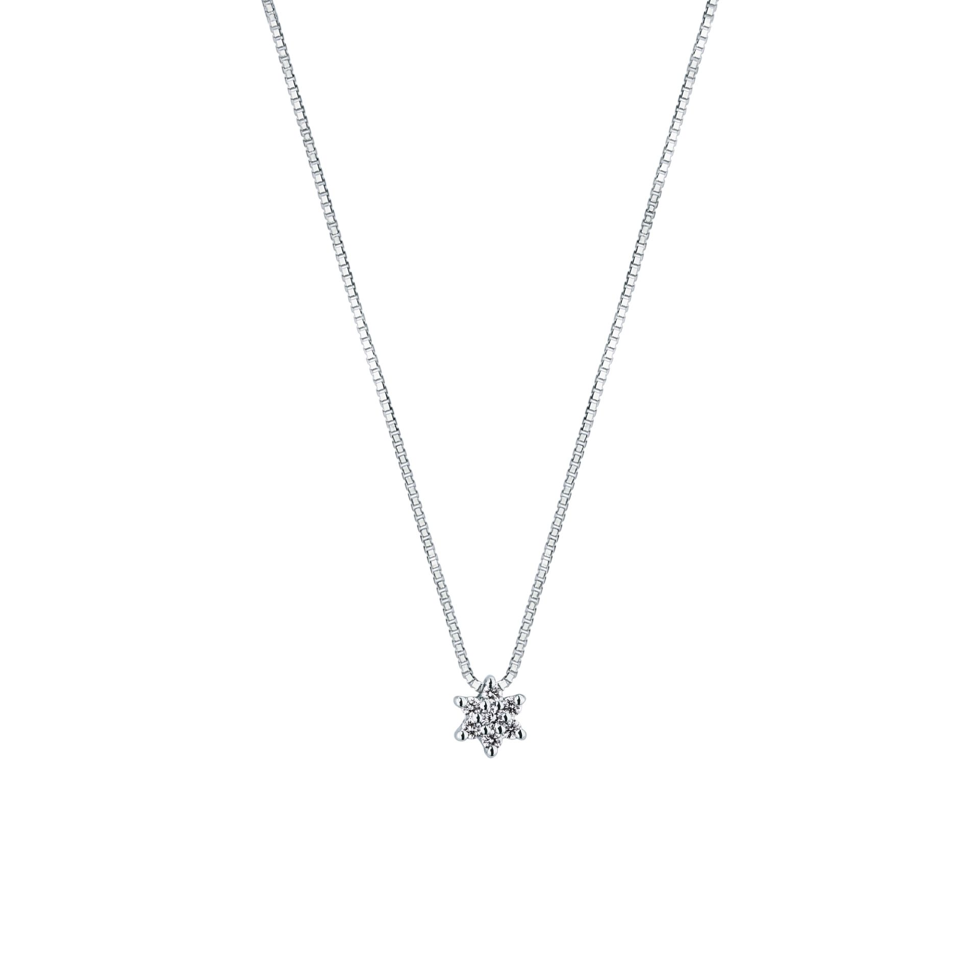 Collar con diamante en oro blanco