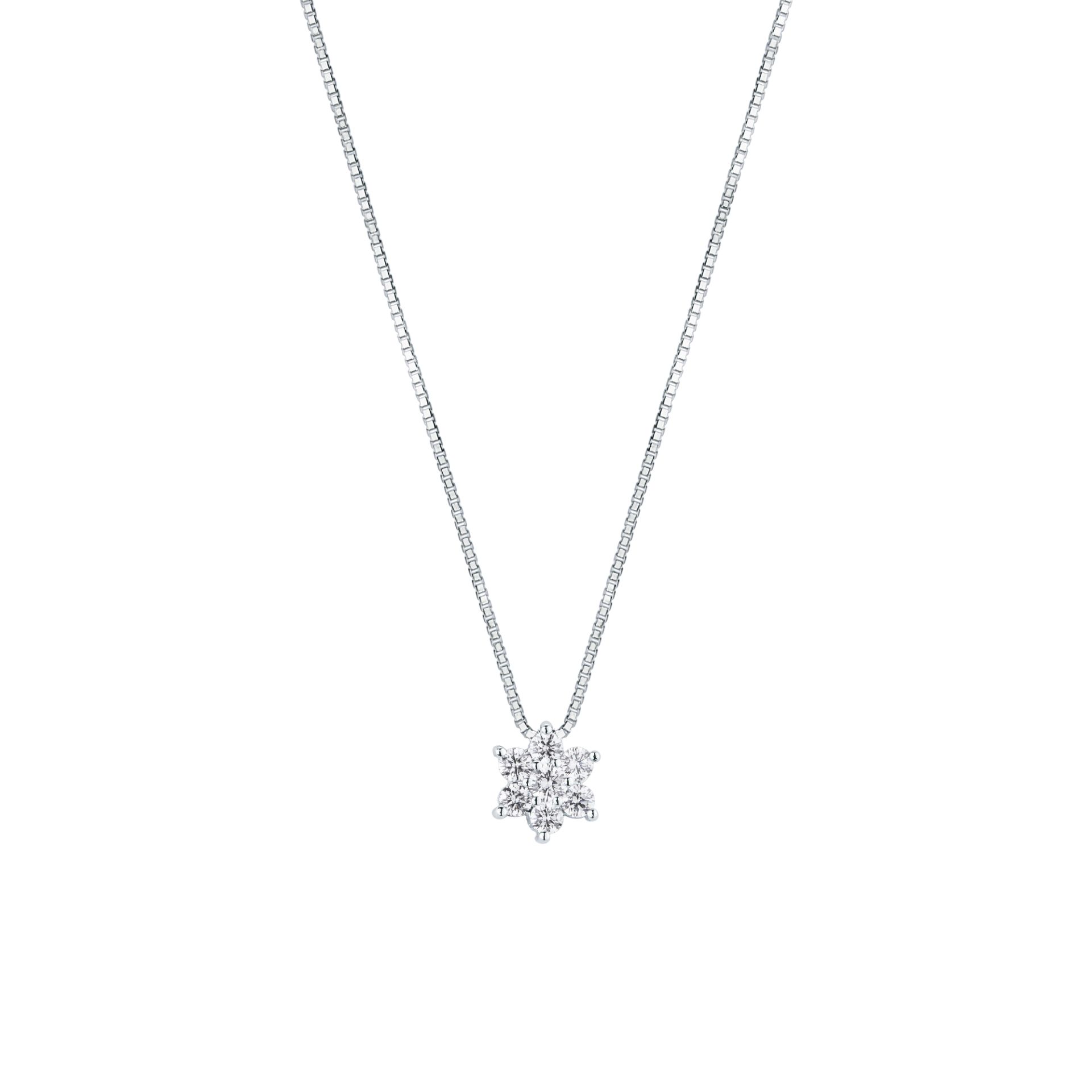 Collar con diamante en oro blanco