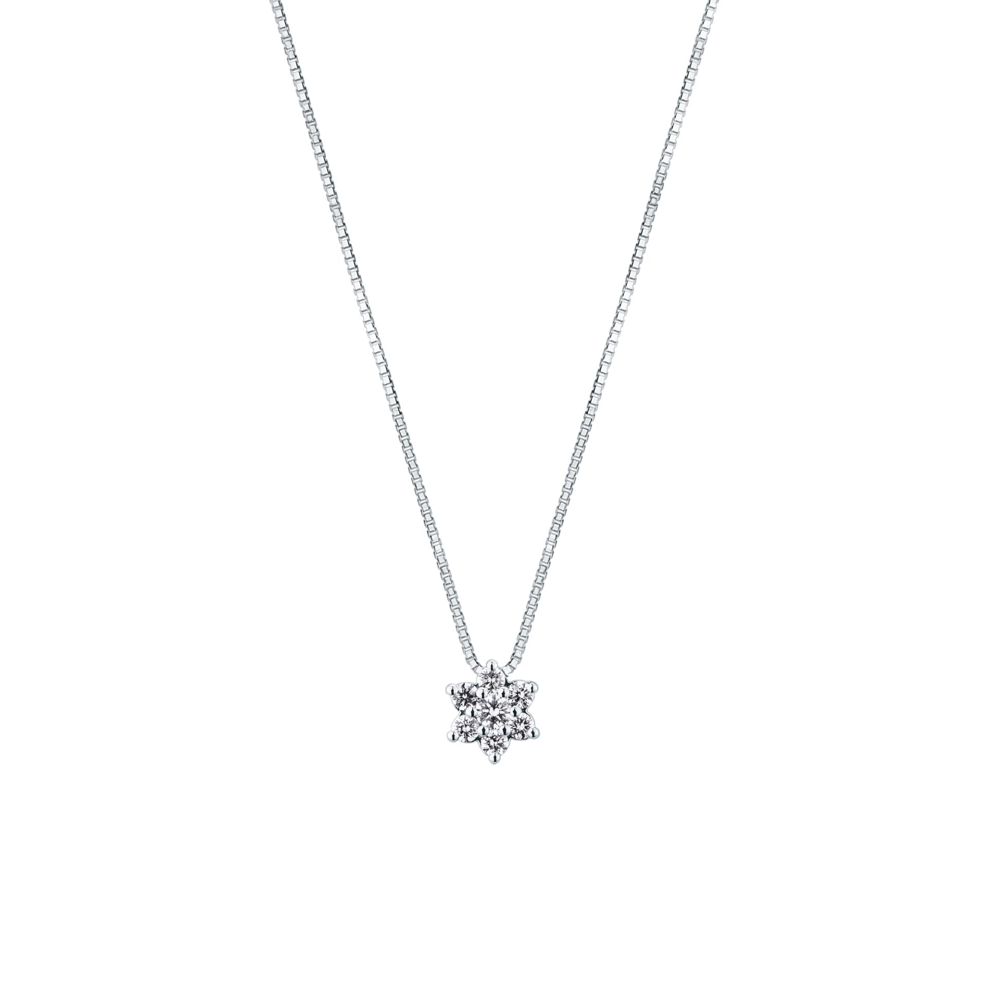 Collar con diamante en oro blanco