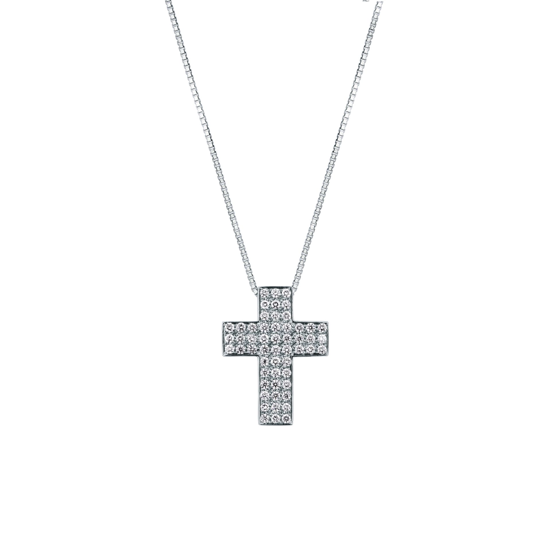 Necklace with diamond in white gold