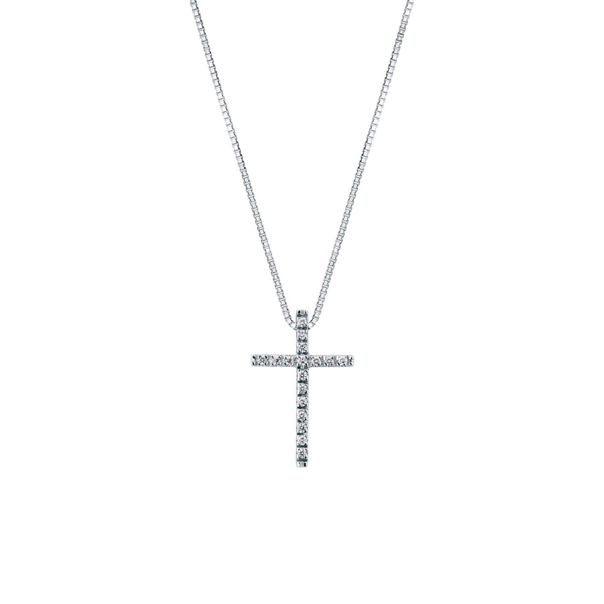 Necklace with diamond in white gold