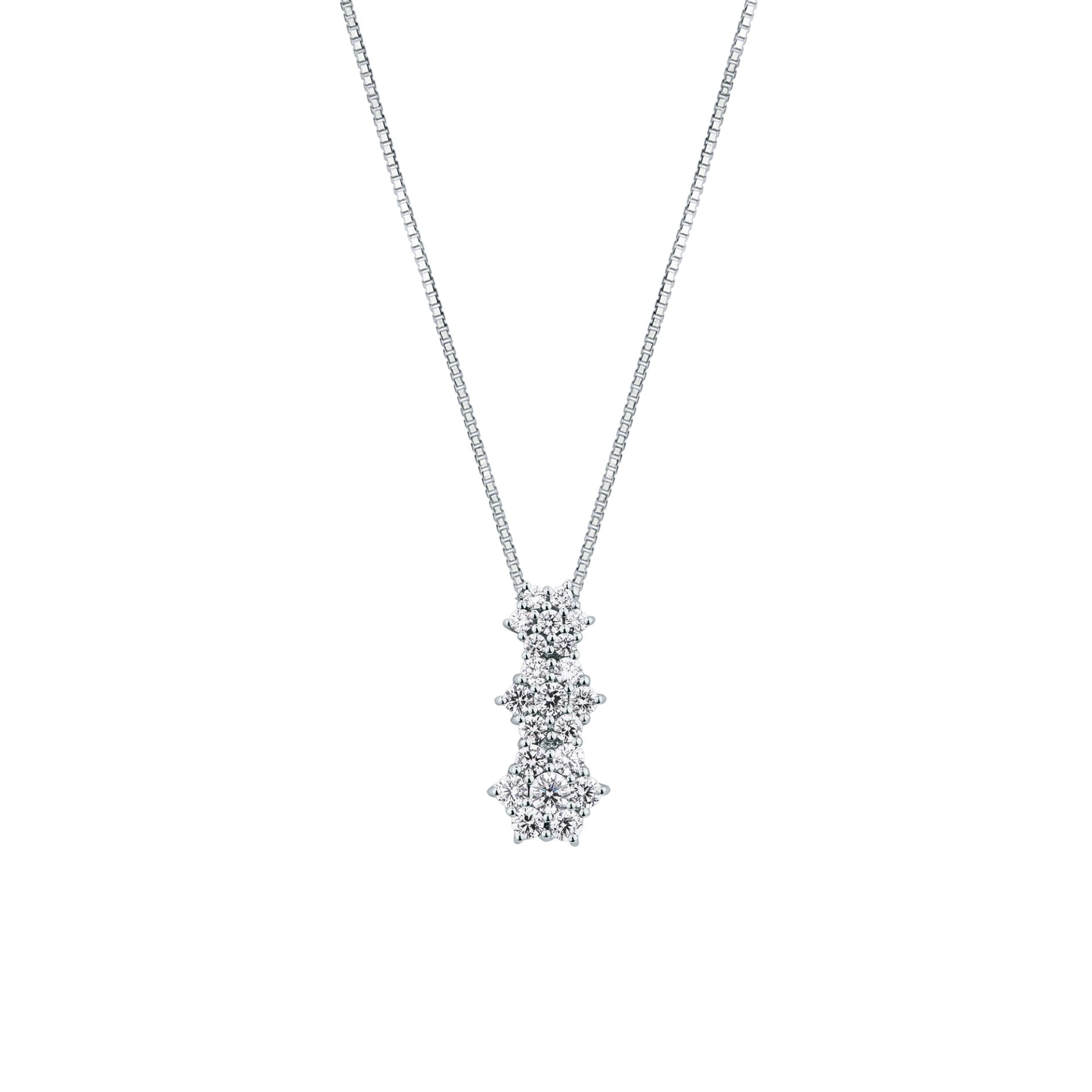 Collar con diamante en oro blanco