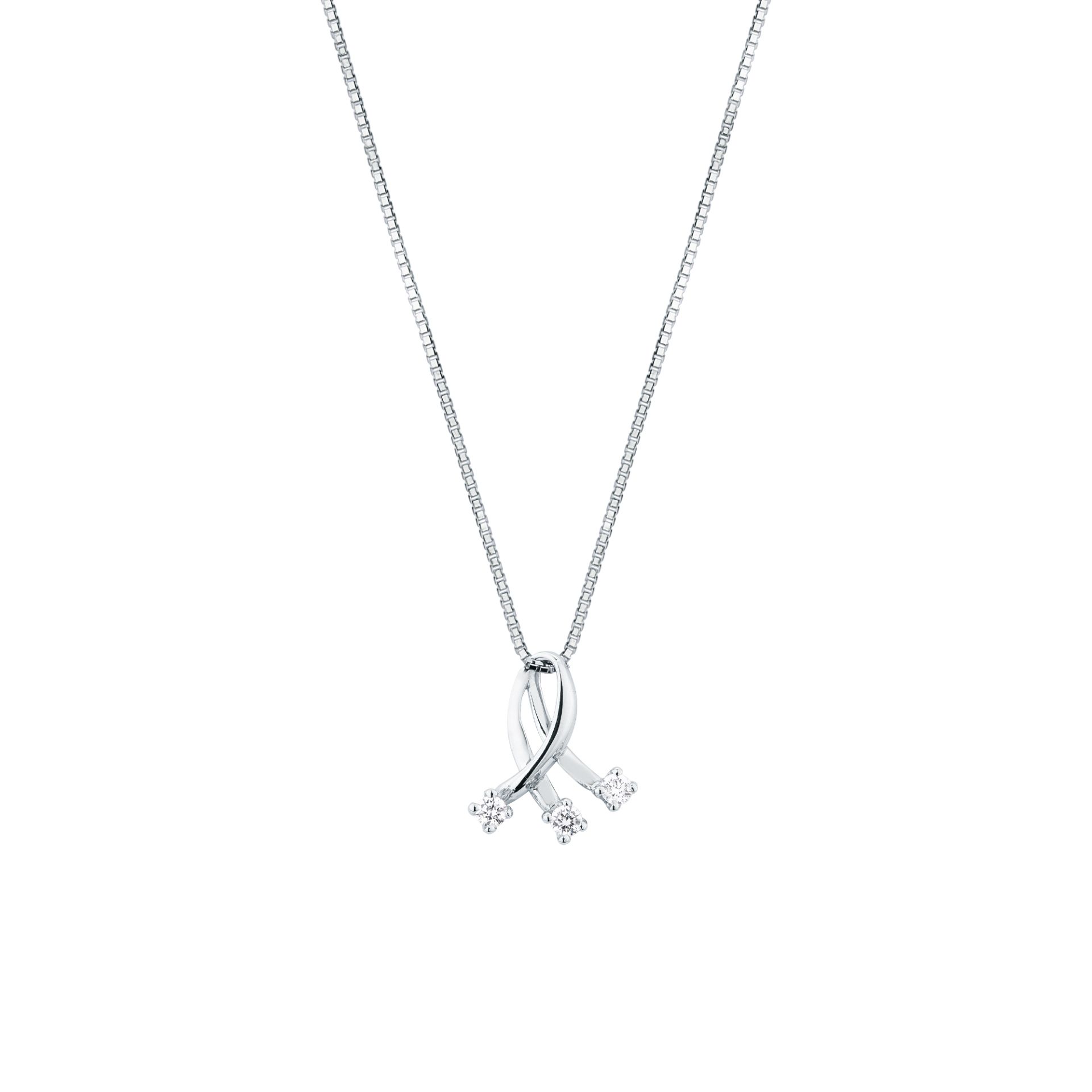 Necklace with diamond in white gold